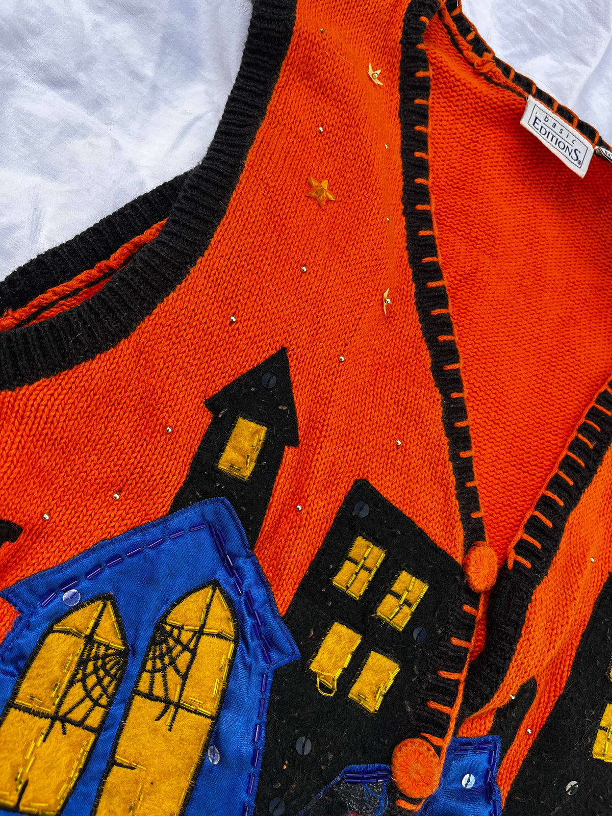 Halloween Town 1990s Halloween Sweater Vest M