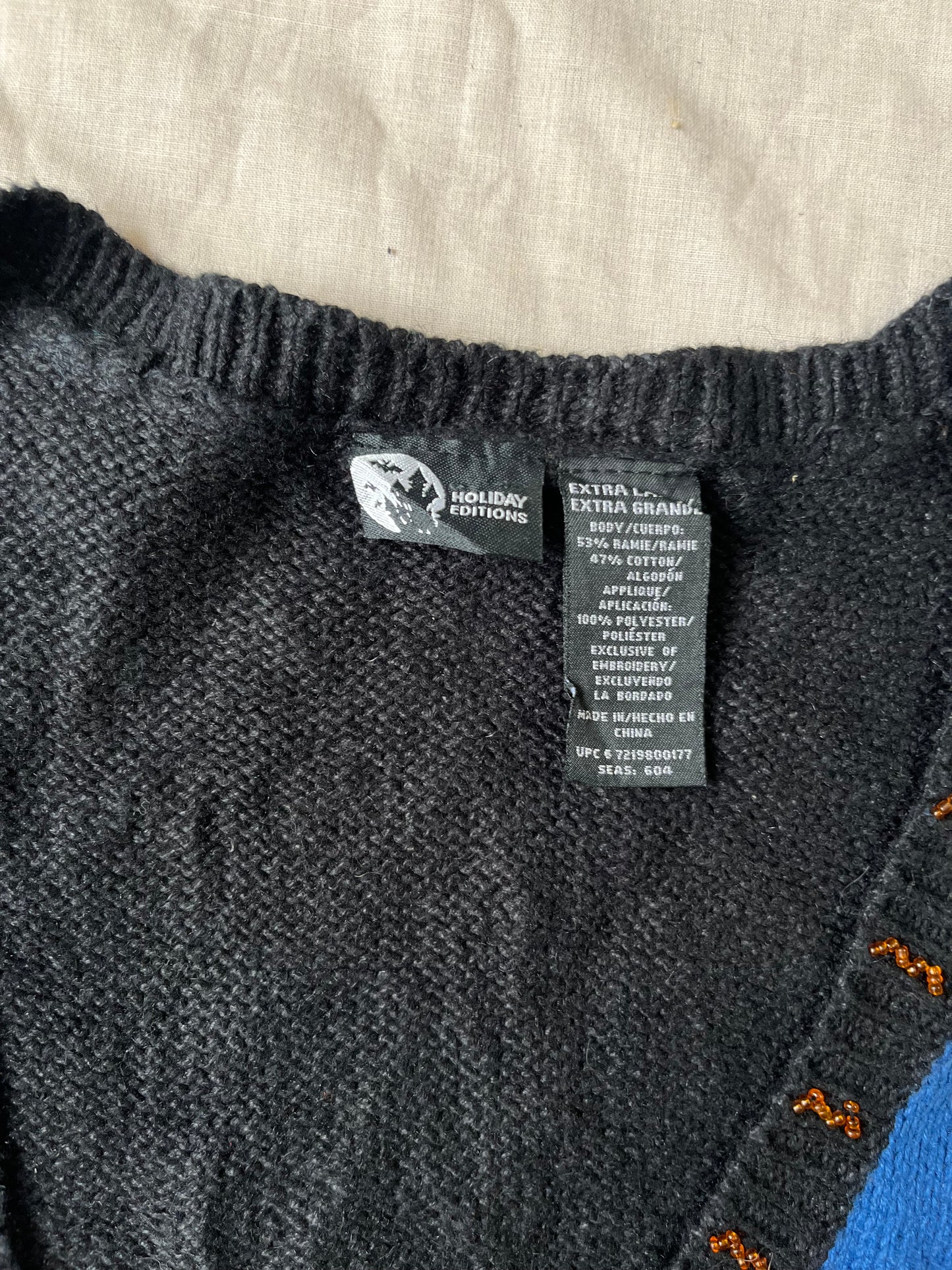 All Hallows 1990s Halloween Sweater Vest XL