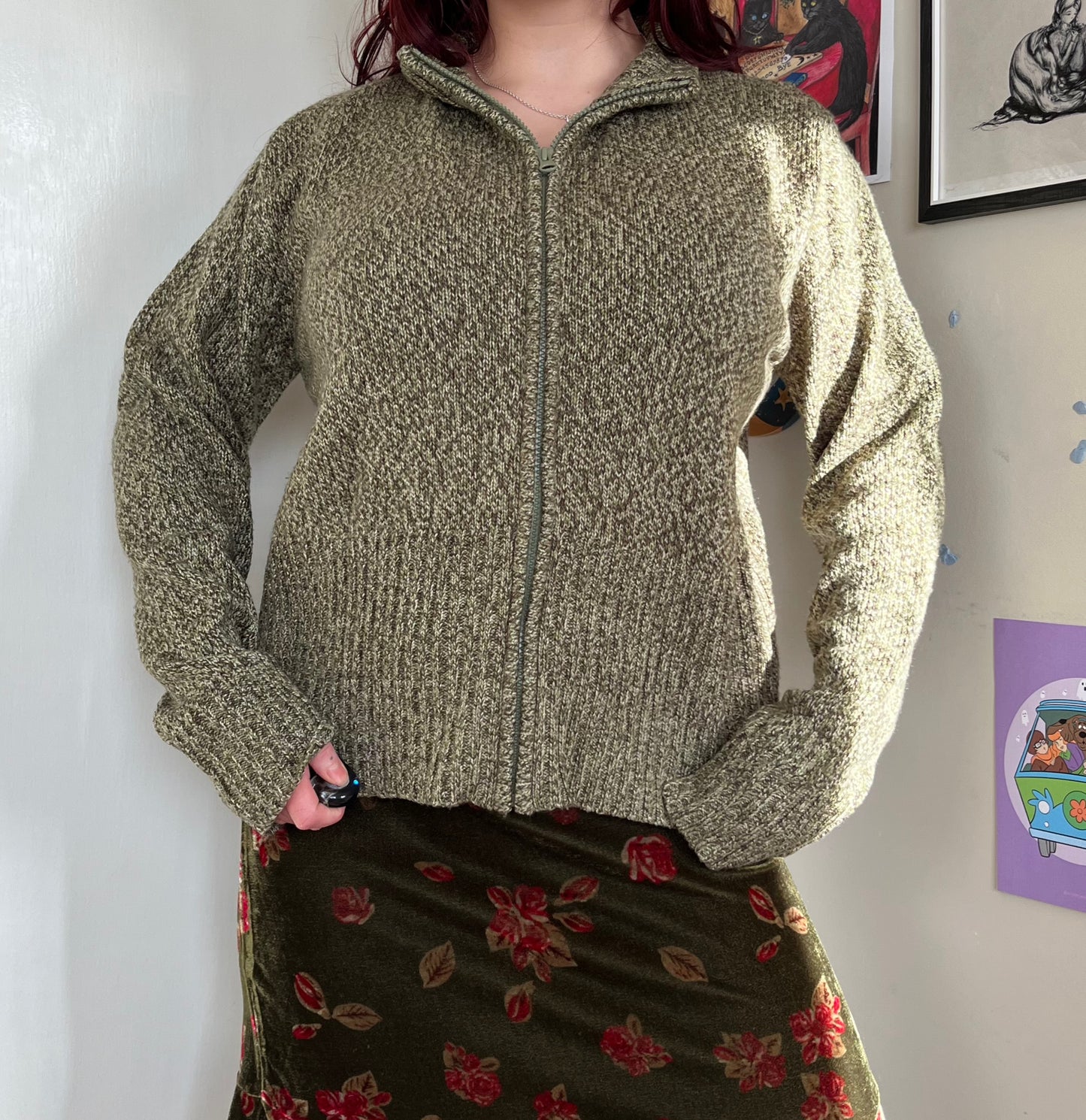 Moss Green Cardigan - UK 6-14
