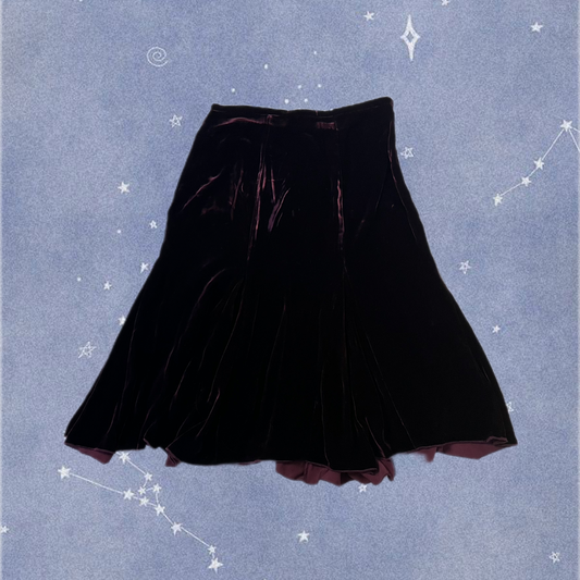 Purple Velvet Skirt UK 10