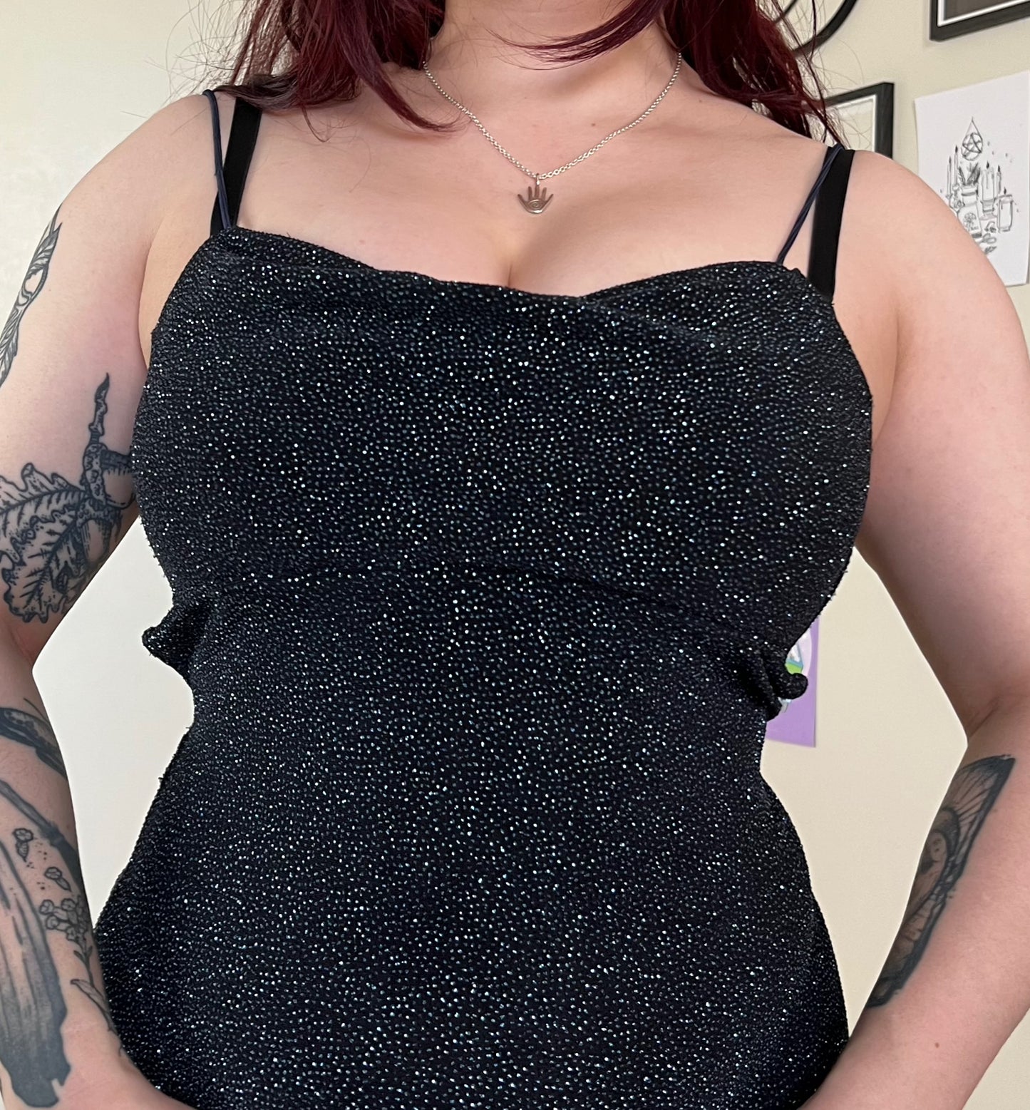 Blue Glitter Evening Dress - UK 8-10