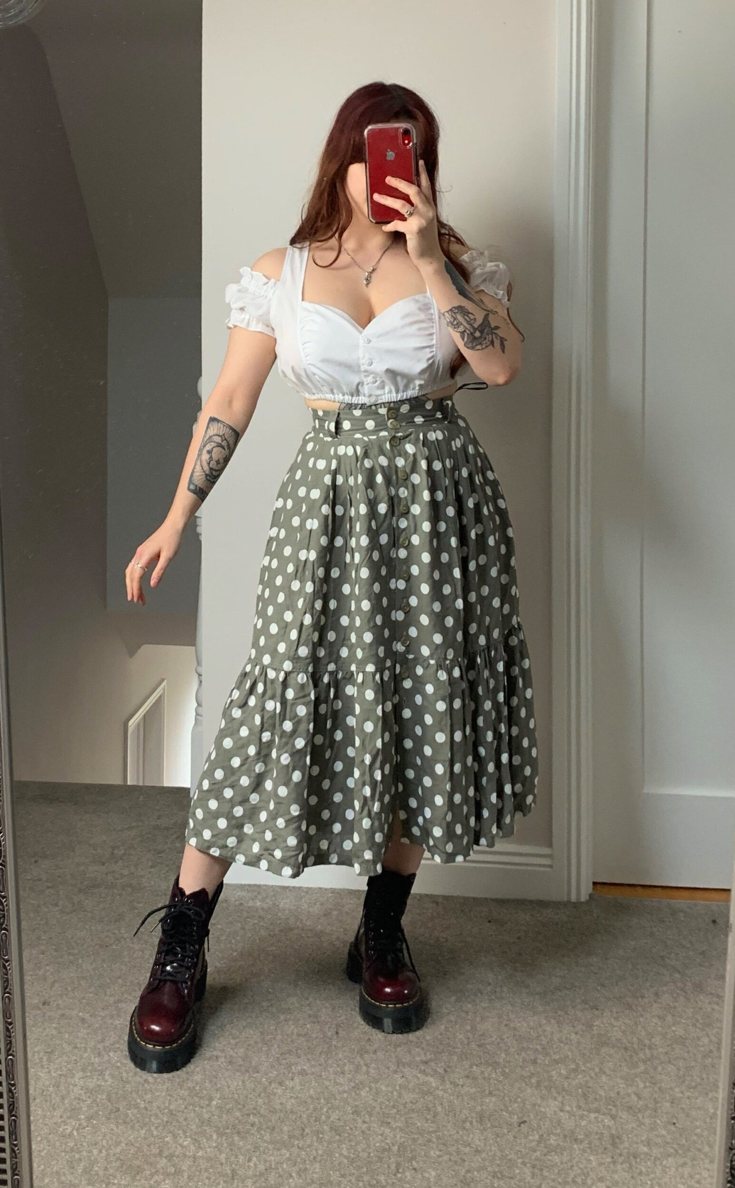 Clover 80s Midi Skirt UK 8