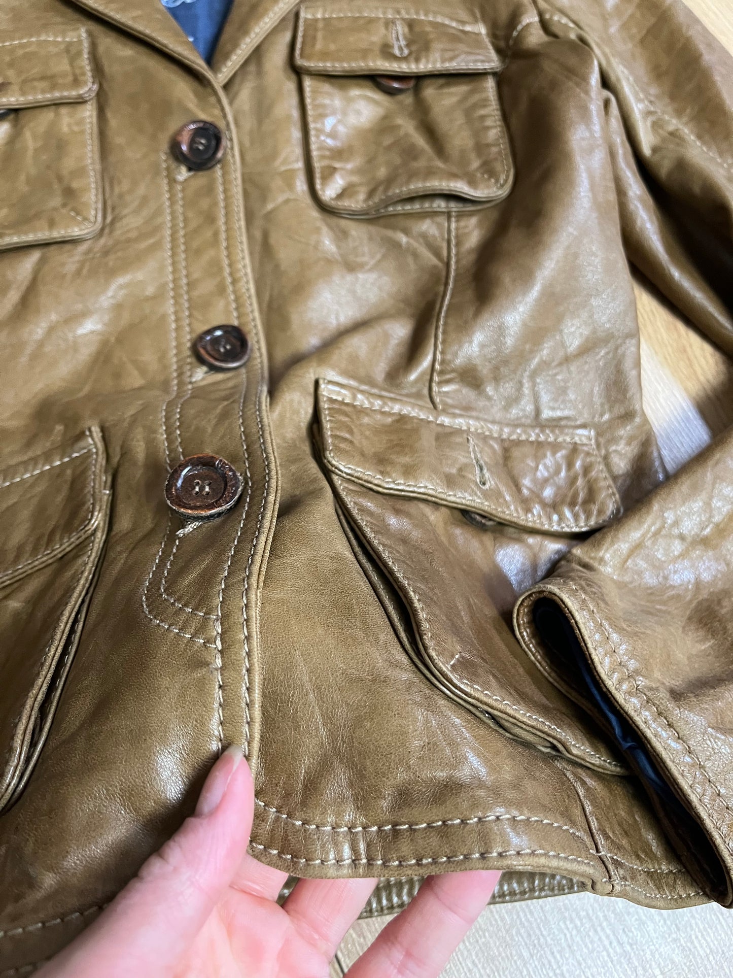 Brown Leather Jacket UK 8-10