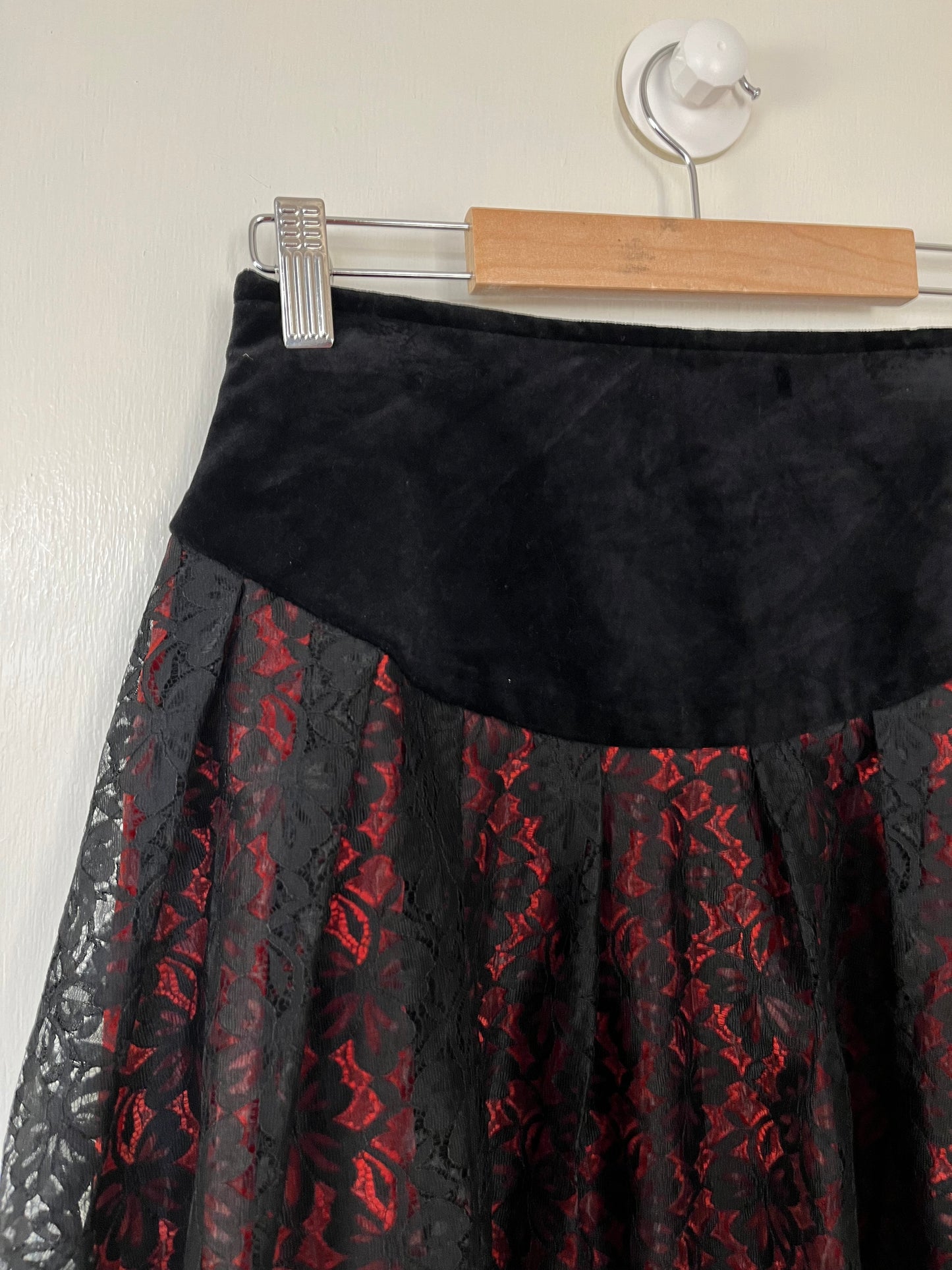 Lace and Velvet Skirt UK 8