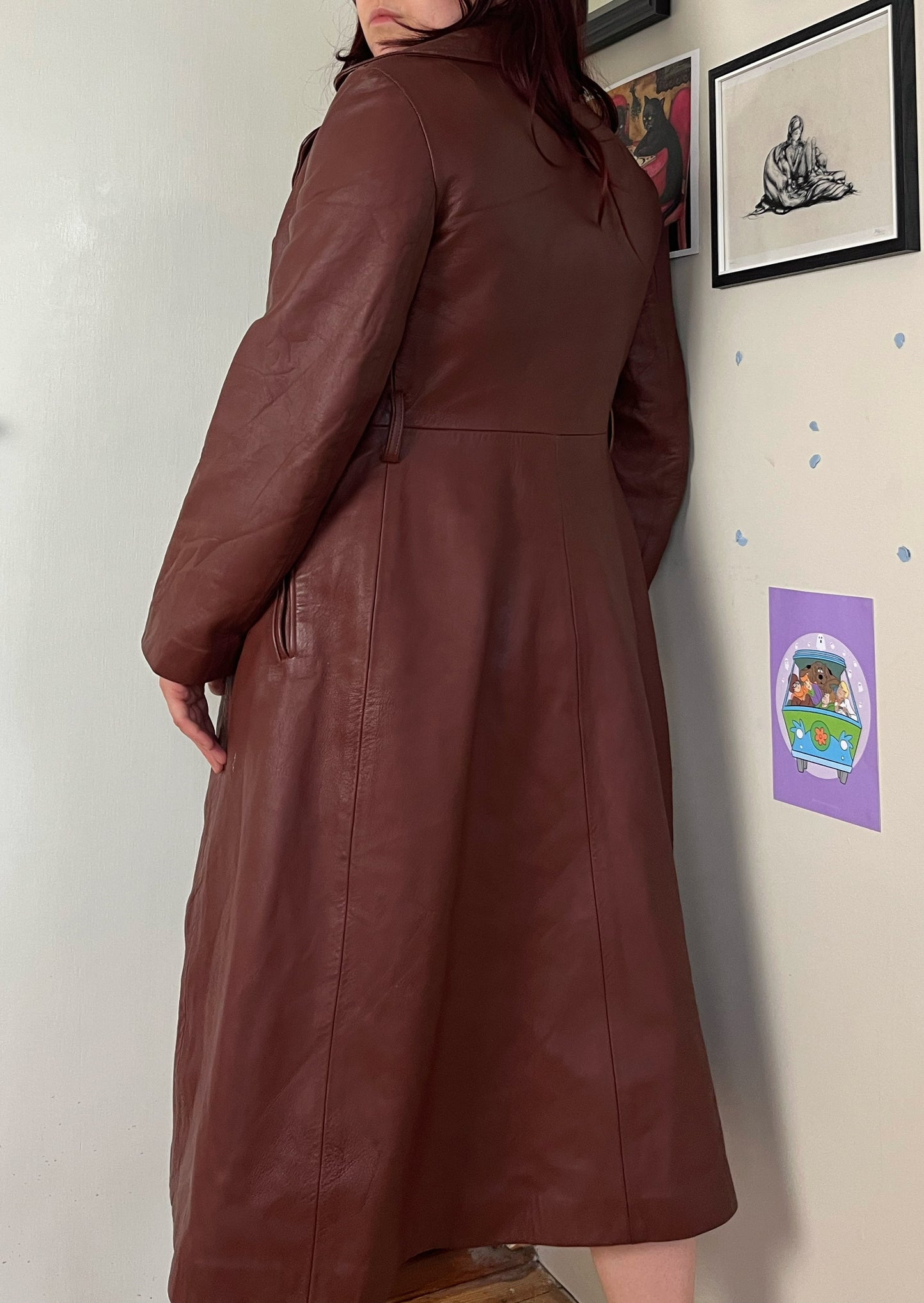 Elena Leather Coat UK 8-10