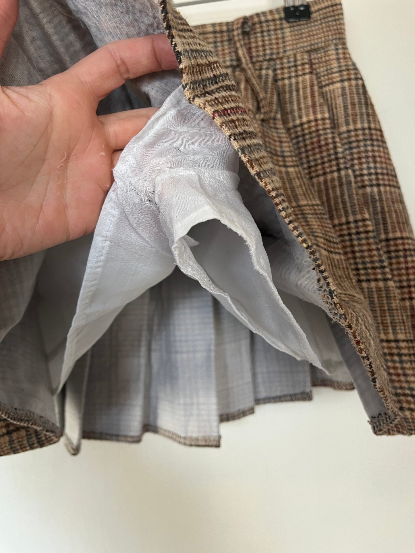 Brown Tartan Mini Skort UK 6