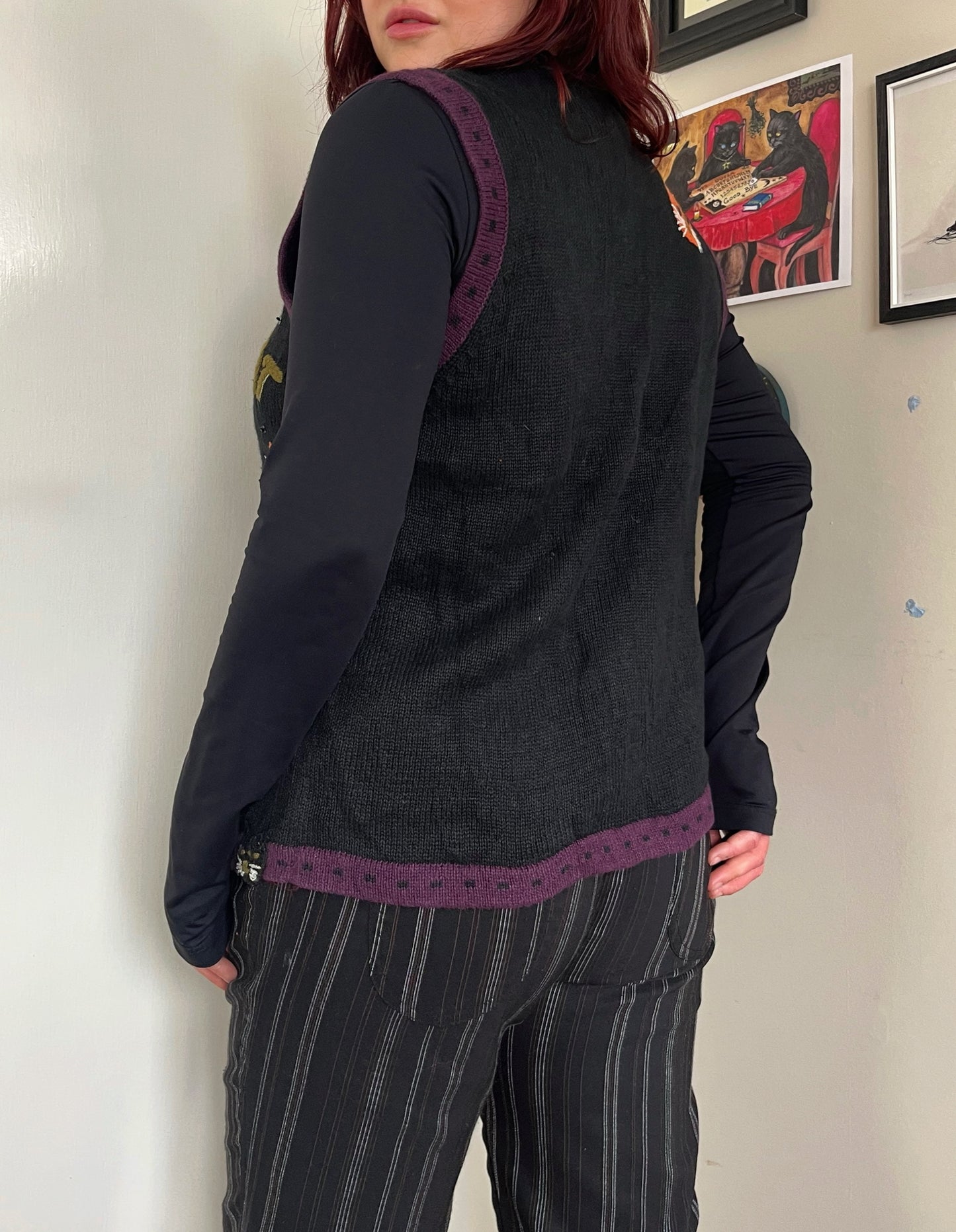 Trick or Treat 1990s Halloween Sweater Vest M/L