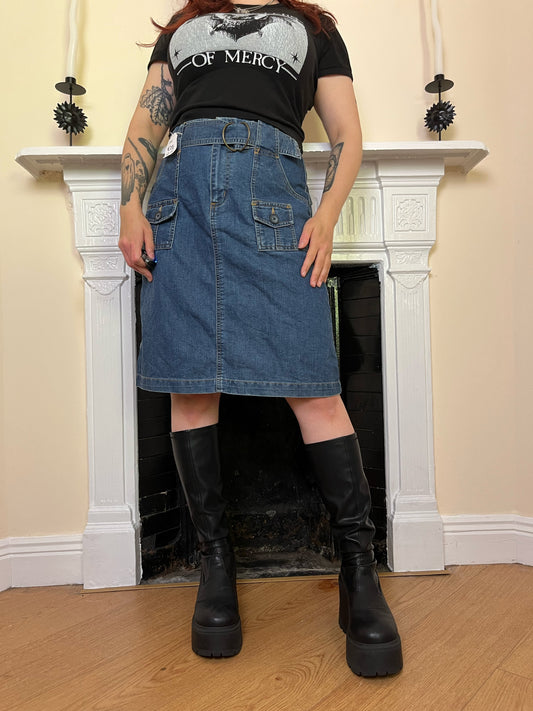 Denim Midi Skirt UK 12-14