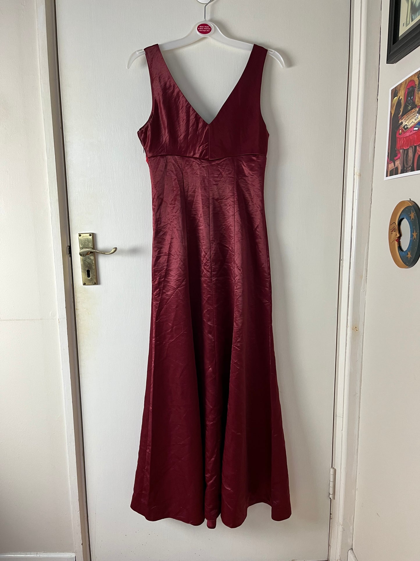 Burgundy Satin Dress UK 6