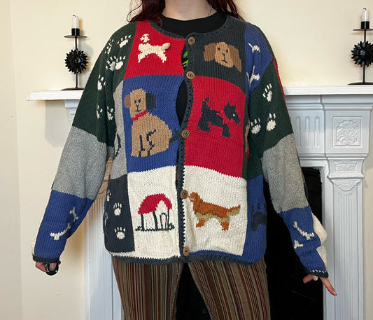 Patchwork Dog Cardigan L