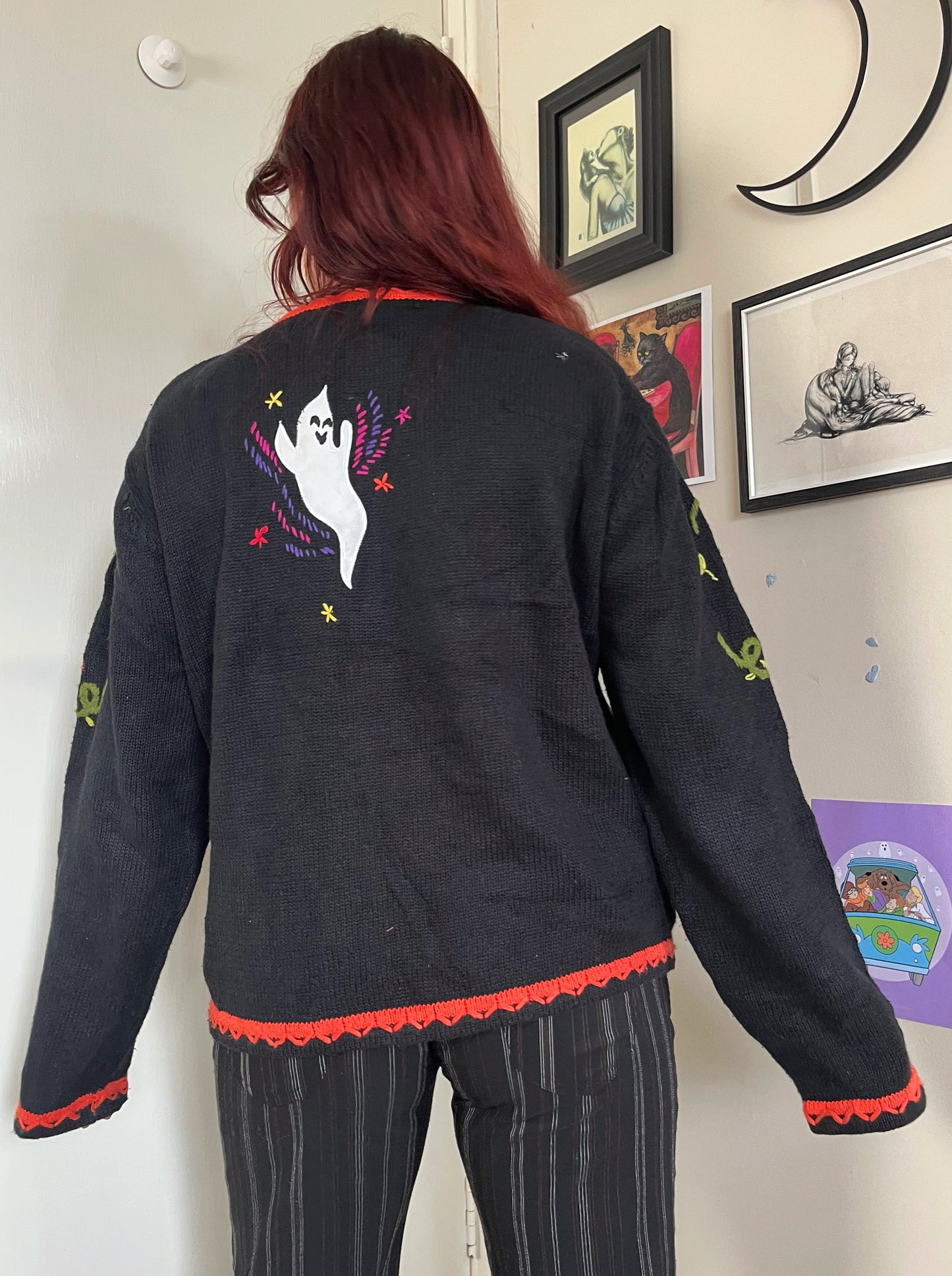 Halloween Hauntings 1990s Halloween Cardigan L/XL