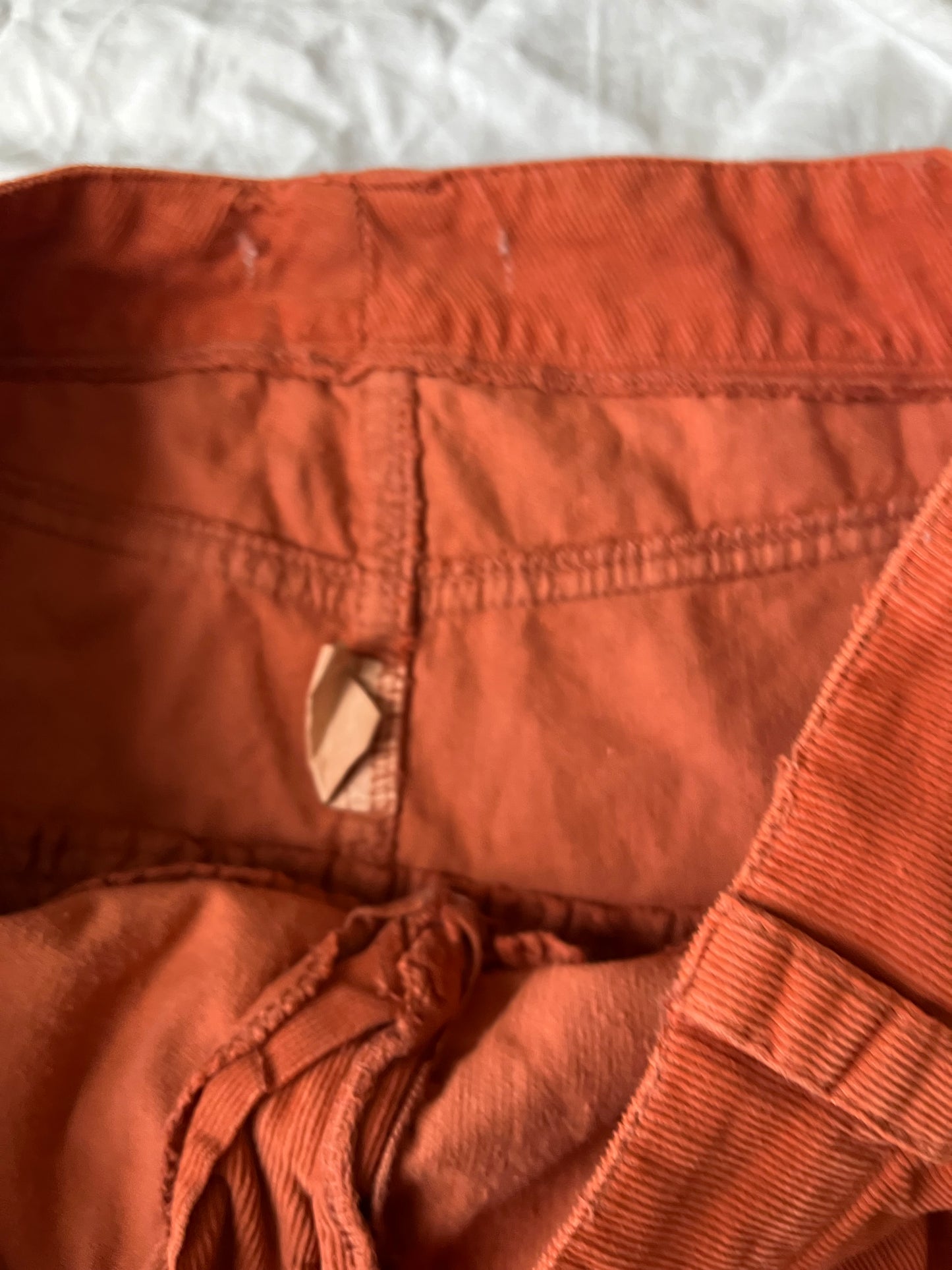 Coral Pink Corduroy Skirt UK 12