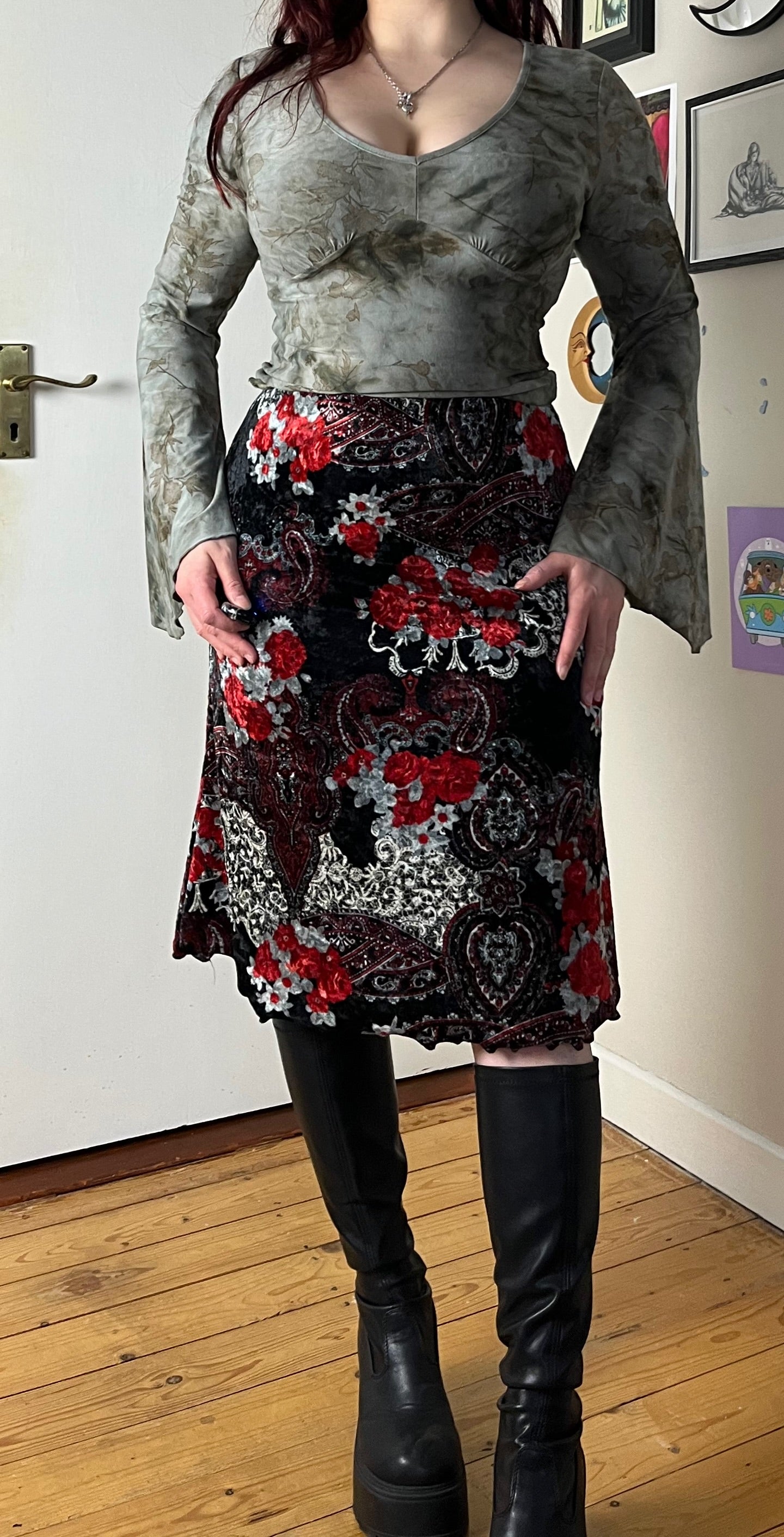 Velvet Midi Skirt UK 10-12