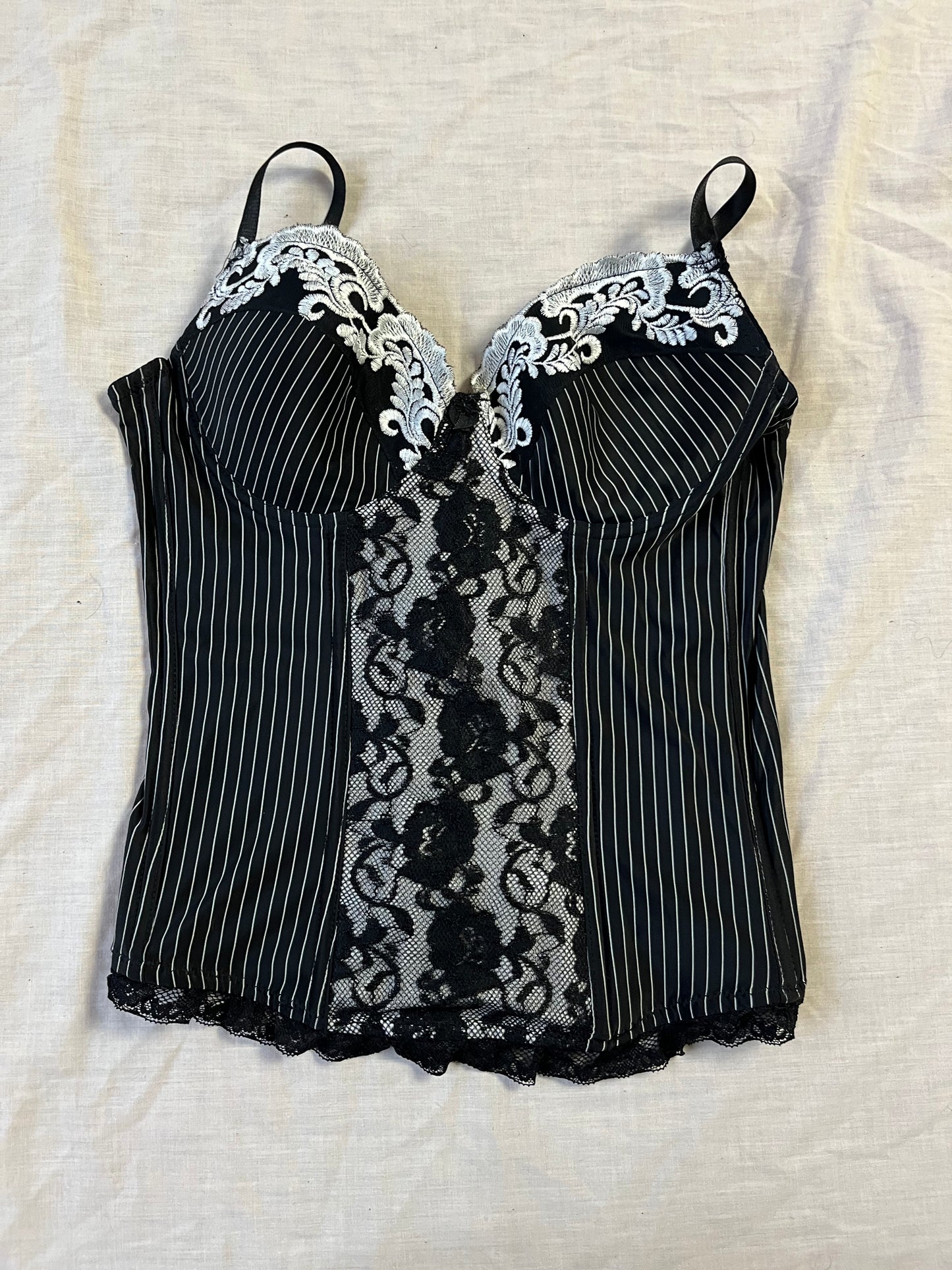 Black and White Corset Top UK 8