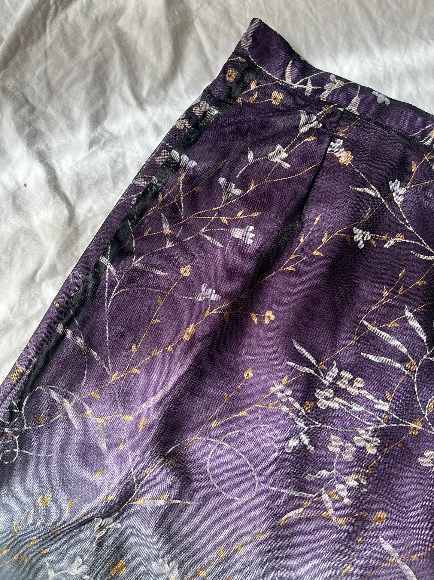 Two Toned Floral Skirt UK 12