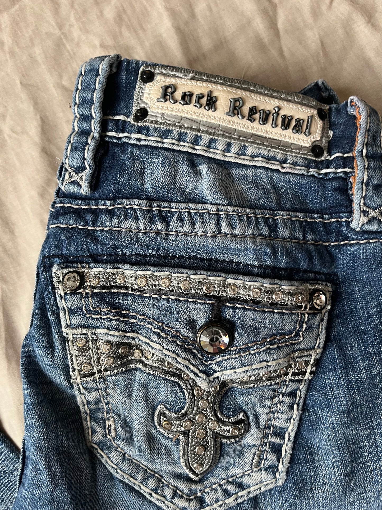 Y2K Rock Revival Jeans UK 6-8