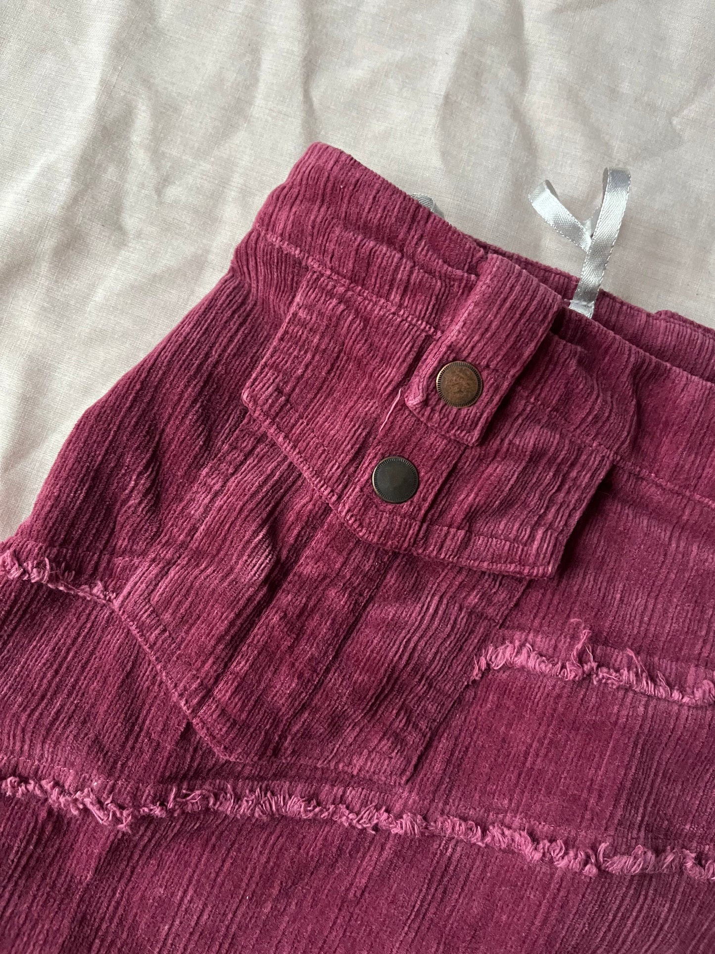 Pink Corduroy Skirt - UK 12-14