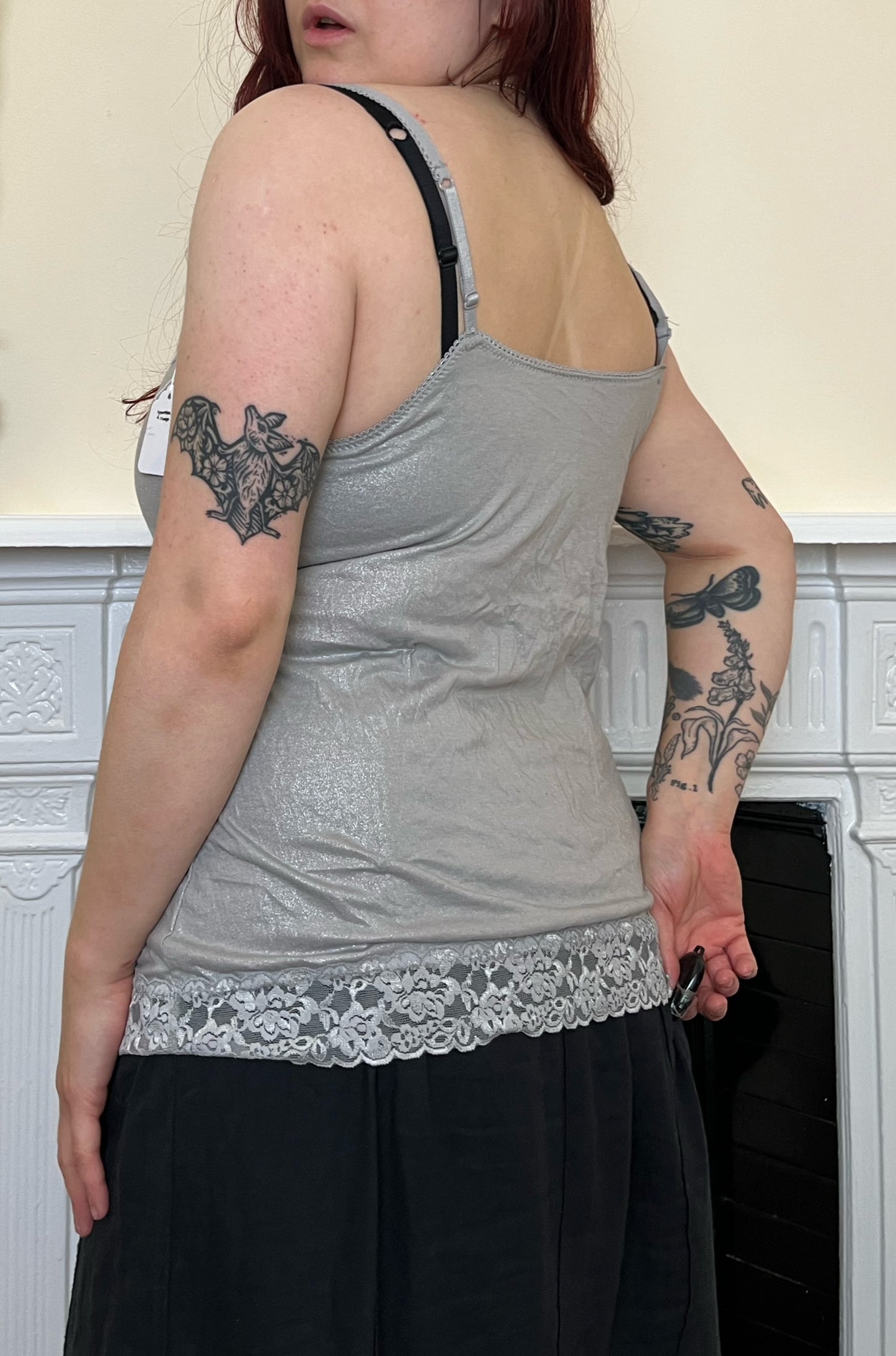 Silver Cami Top UK 10-12
