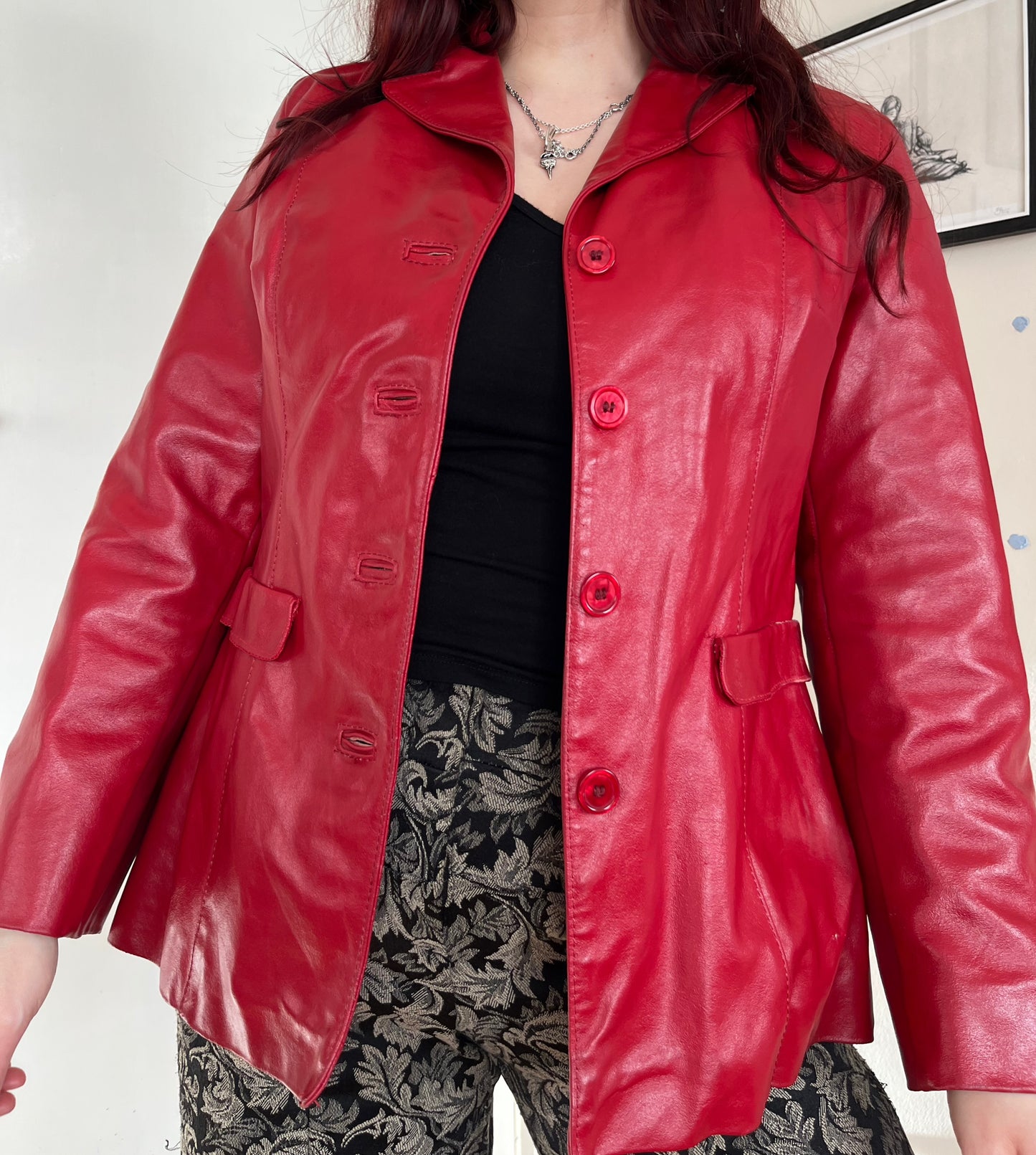 Red Leather Jacket UK 10-12