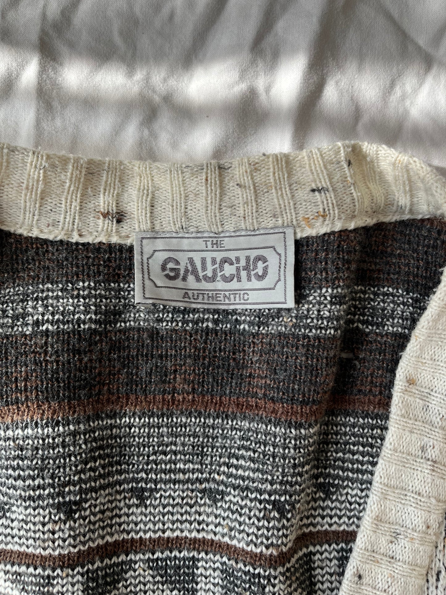 Brown and White Cardigan XXL