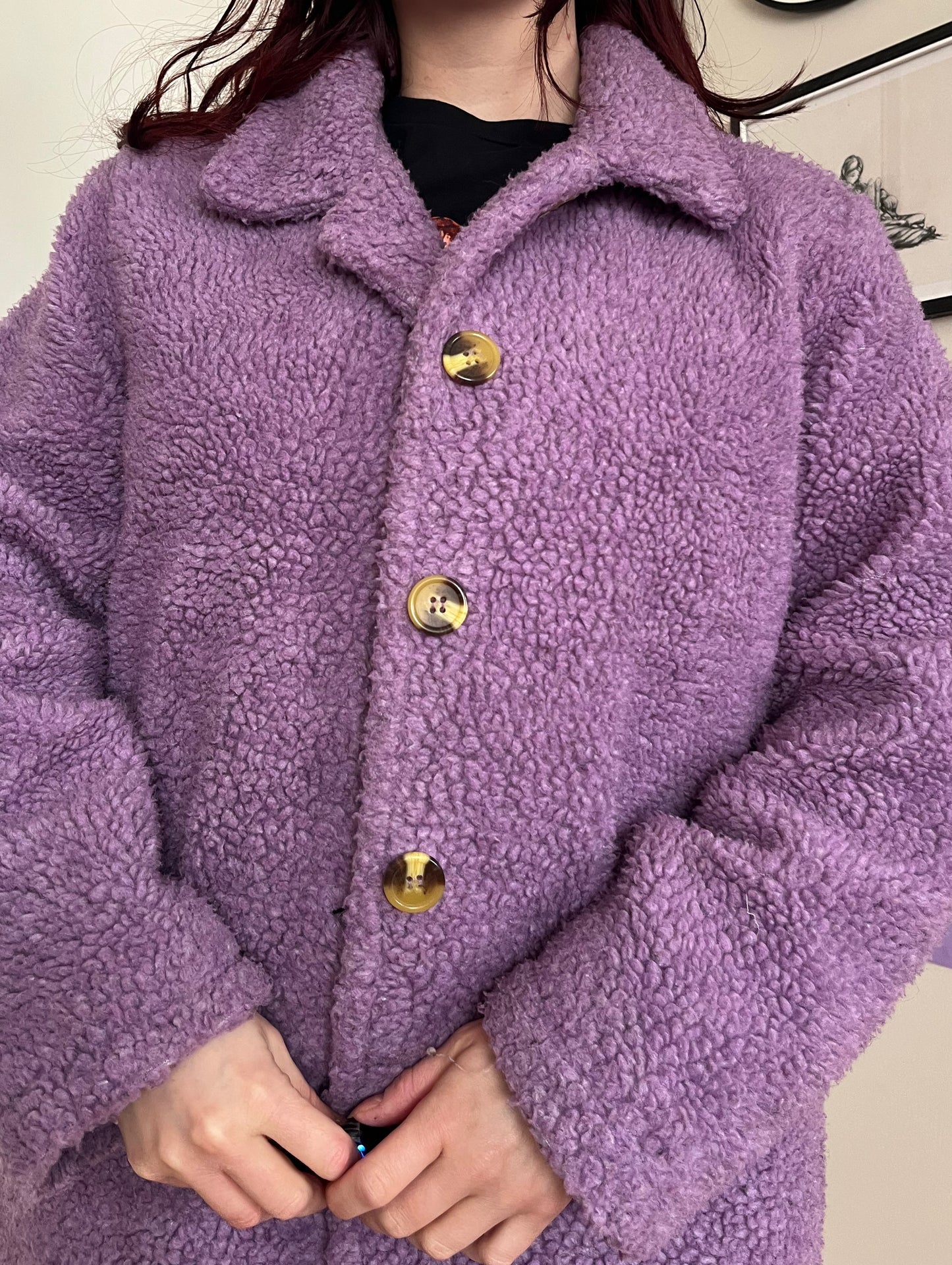 Purple Teddy Coat UK 14-16