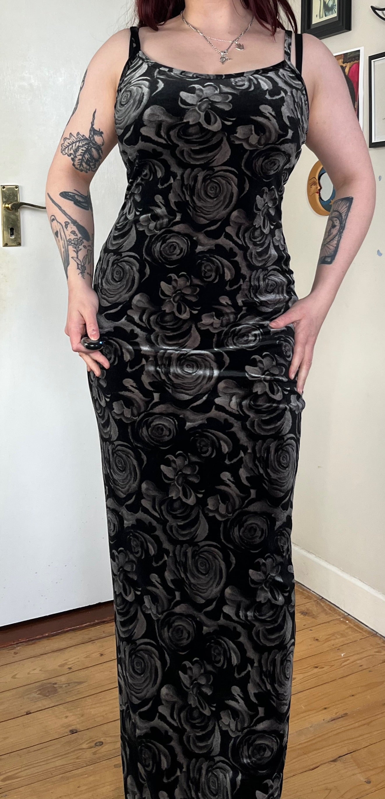 Floral Velvet Dress UK 12