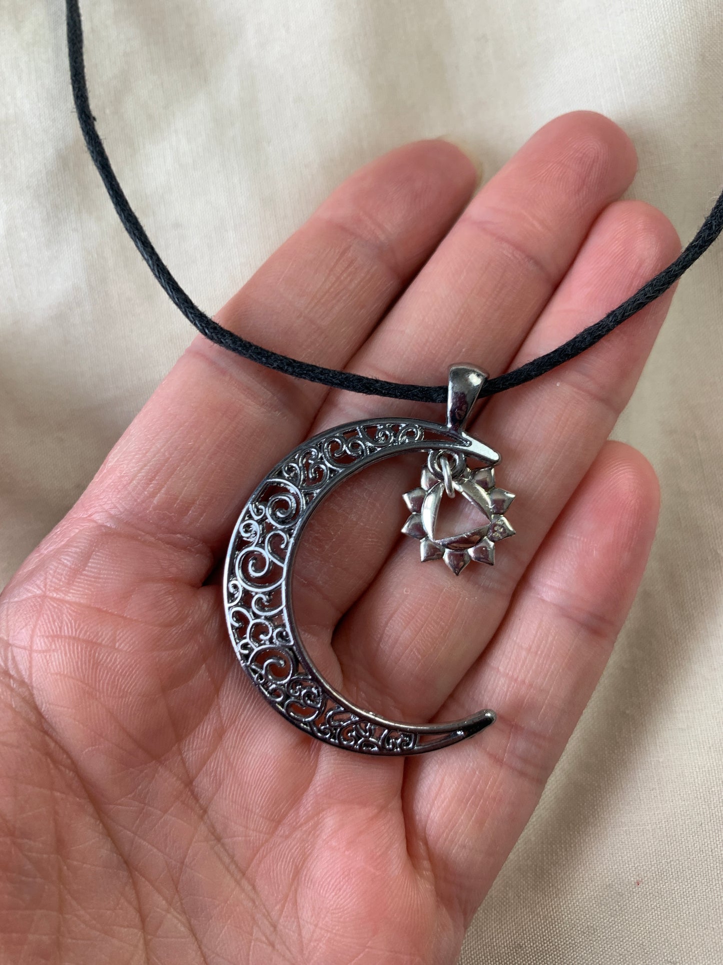 Moon and Star Pendant Necklace