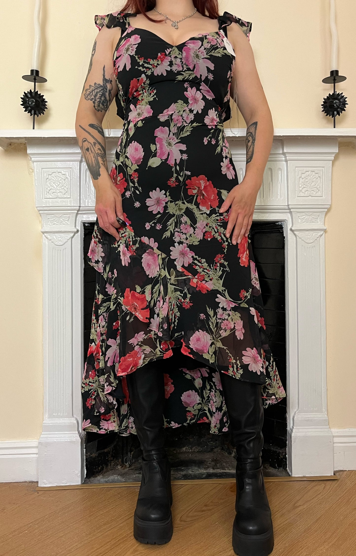 2000s Floral Dress UK 6-8