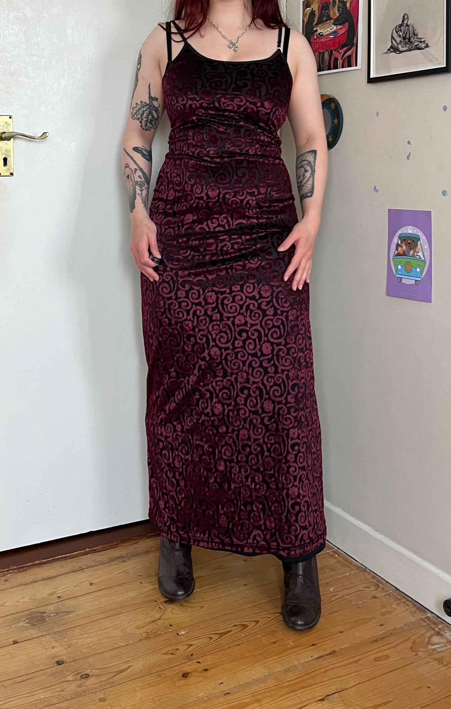 Burnout Velvet Dress UK 10