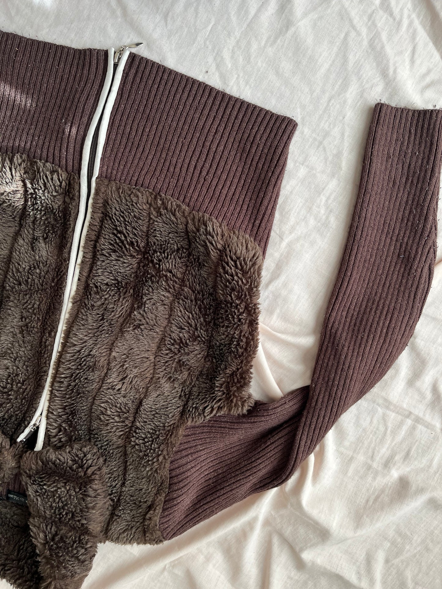 Brown Fluffy Cardigan - UK 6-12