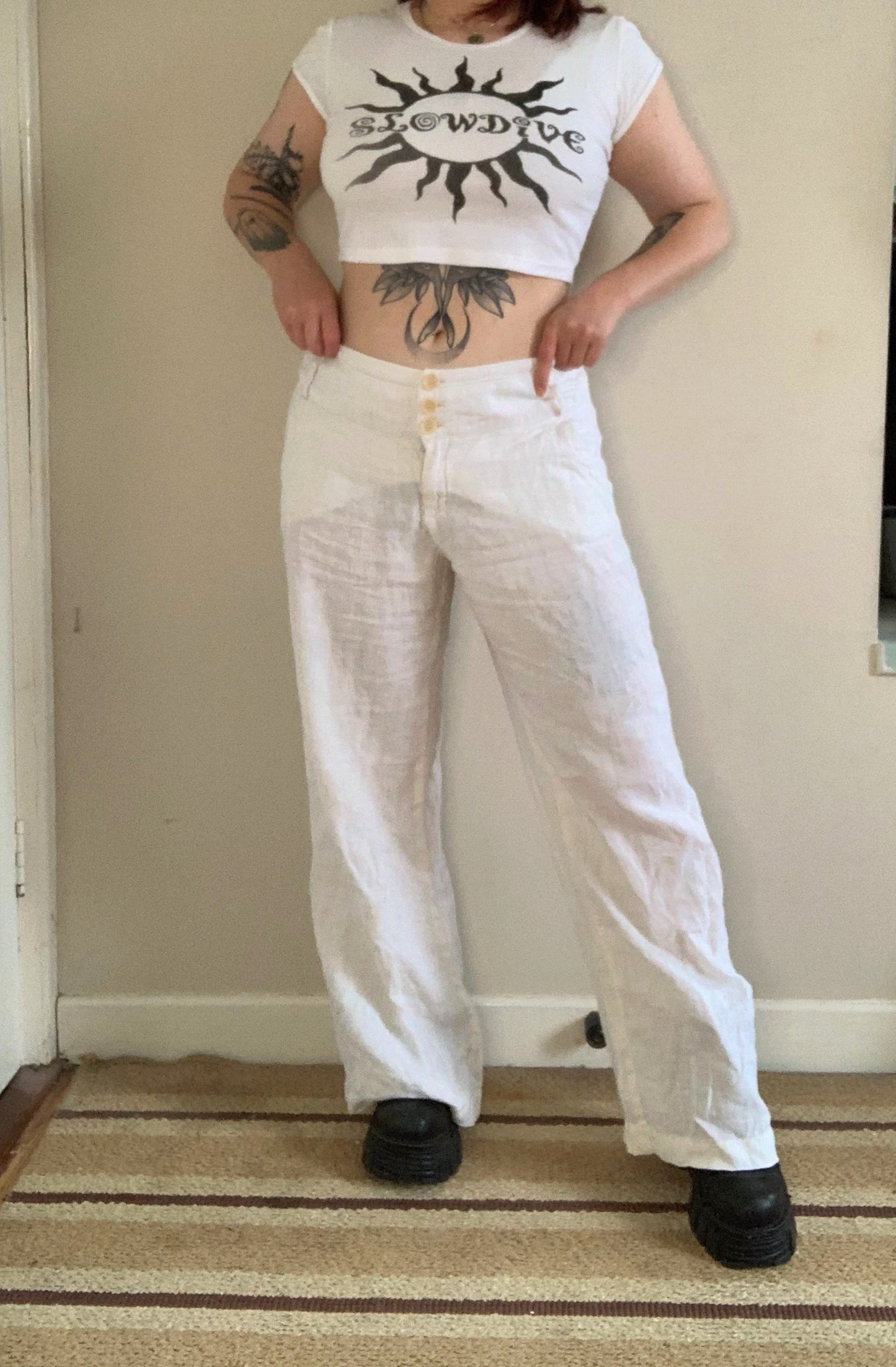 Tammy 90s Linen Pants UK 14