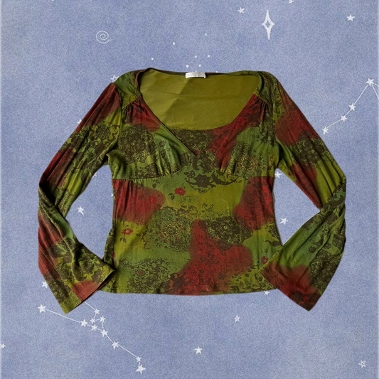 Red/Green Fairy Top UK 14