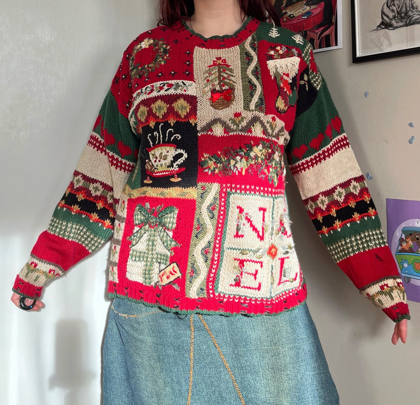 Mulled Wine 1990s Jumper UK 4-16/L