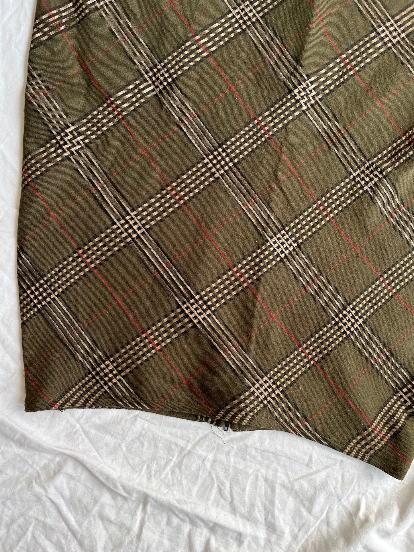 Green Tartan Midi Skirt UK 10