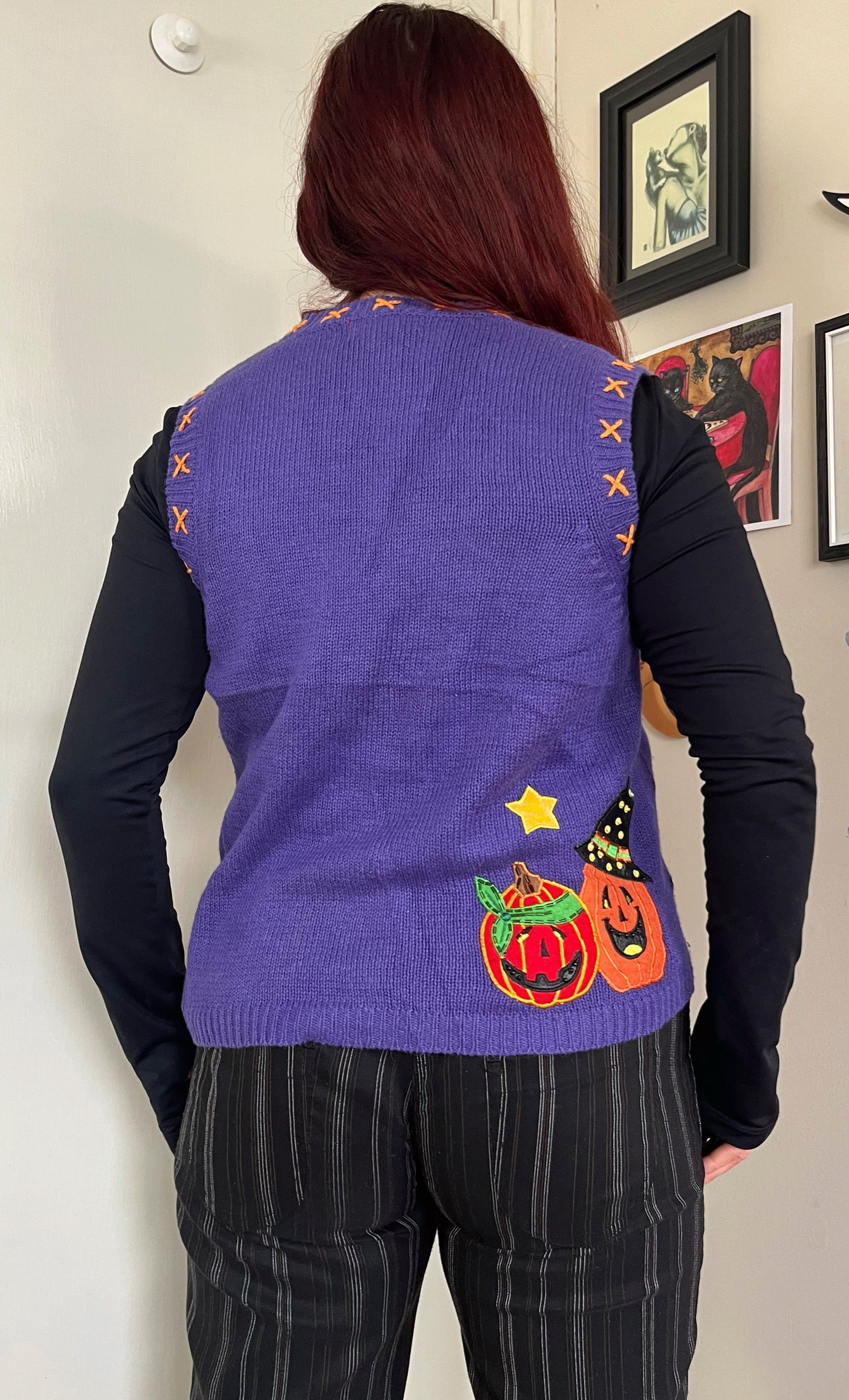 Witchcraft 1990s Halloween Sweater Vest M