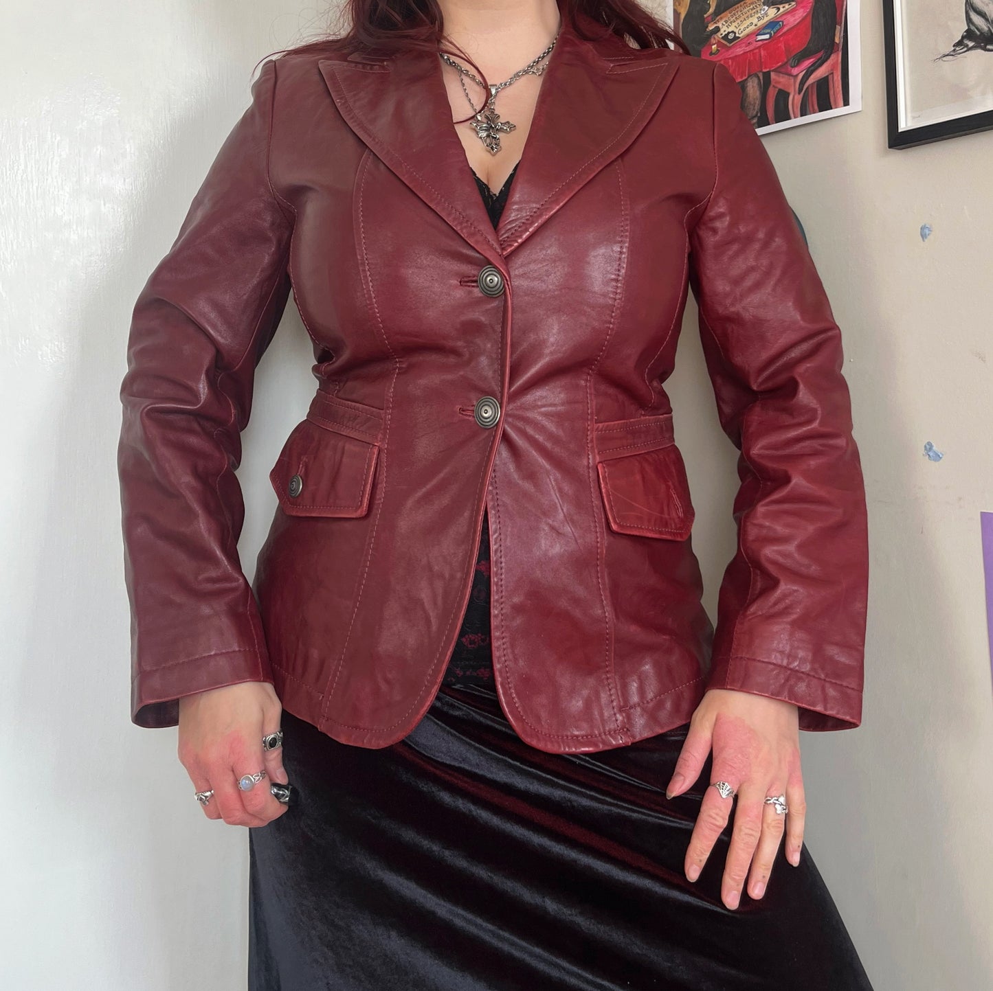Garnet Leather Jacket UK 10-12