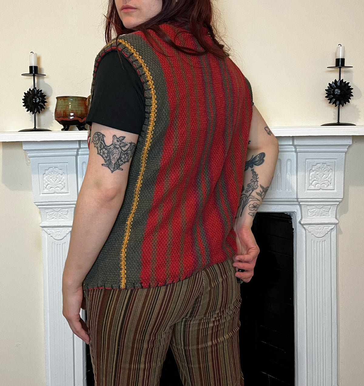 Boho Autumn Sweater Vest M