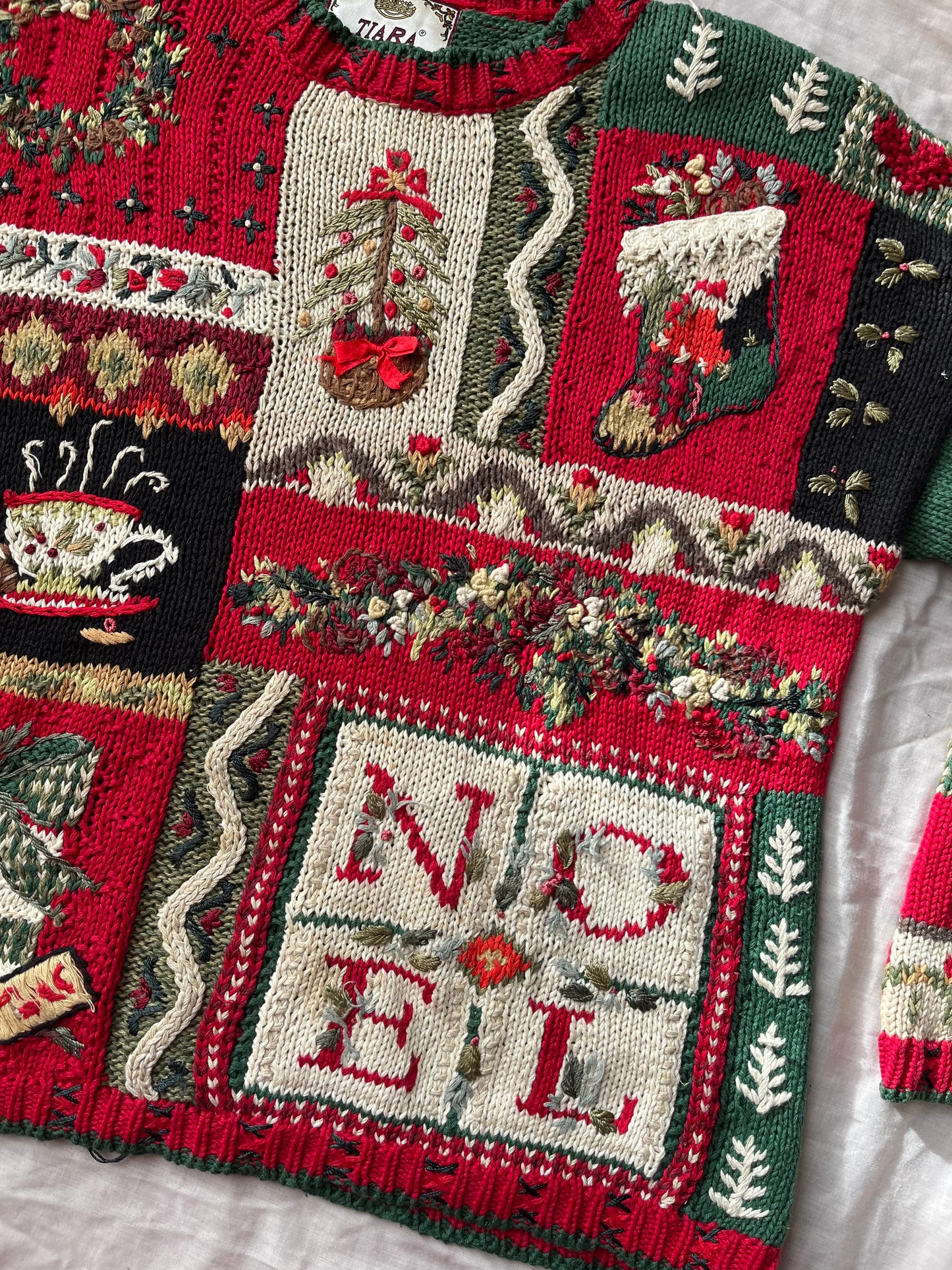 Mulled Wine 1990s Jumper UK 4-16/L