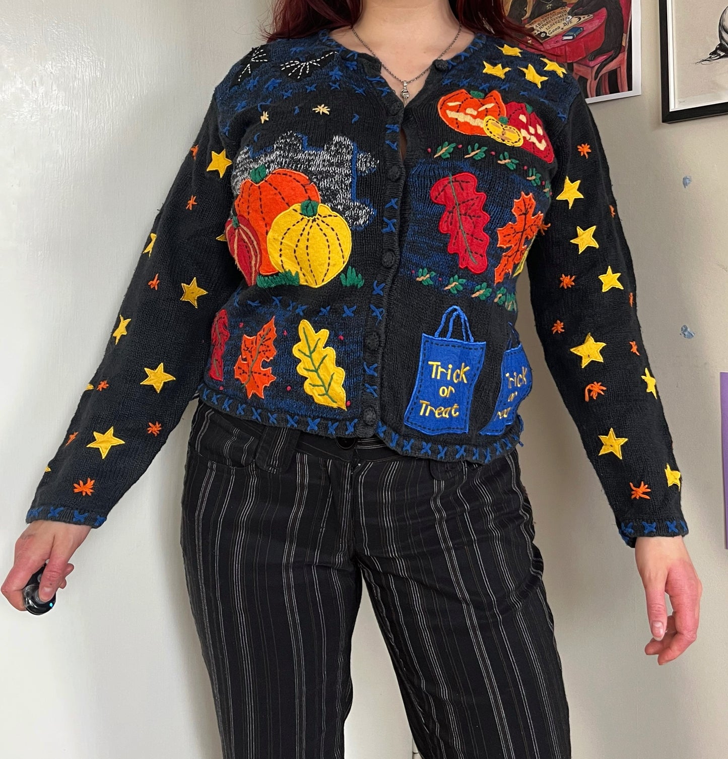 Something Wicked 1990s Halloween Cardigan S