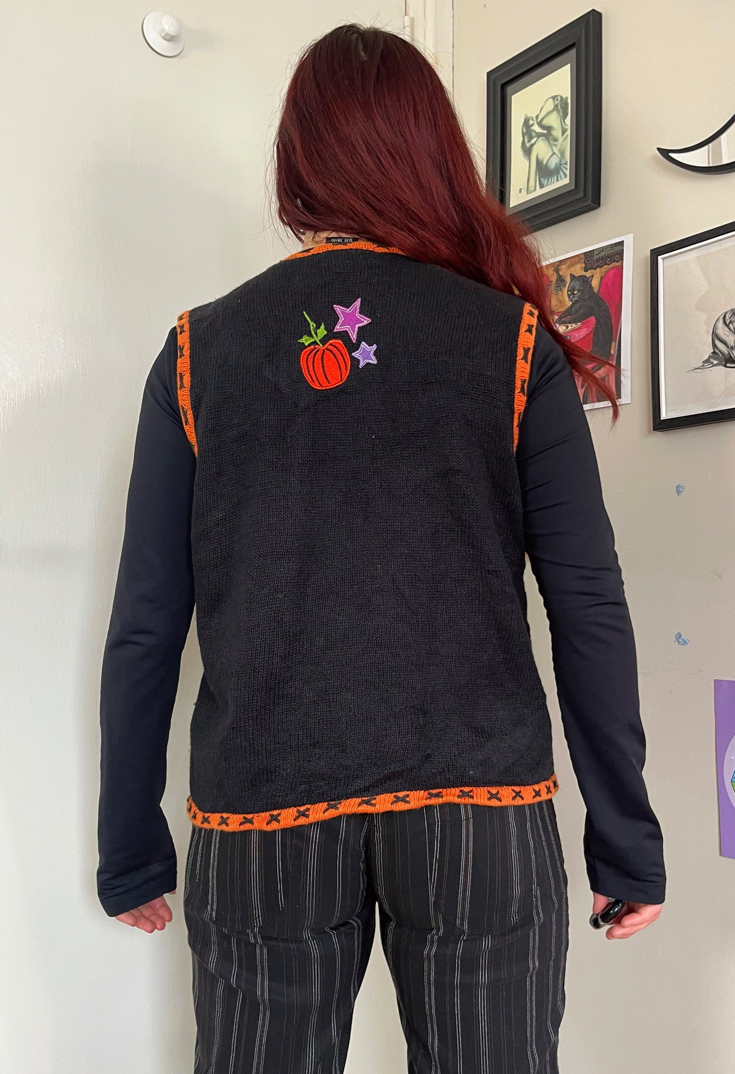Sleepy Hollow 1990s Halloween Sweater Vest L