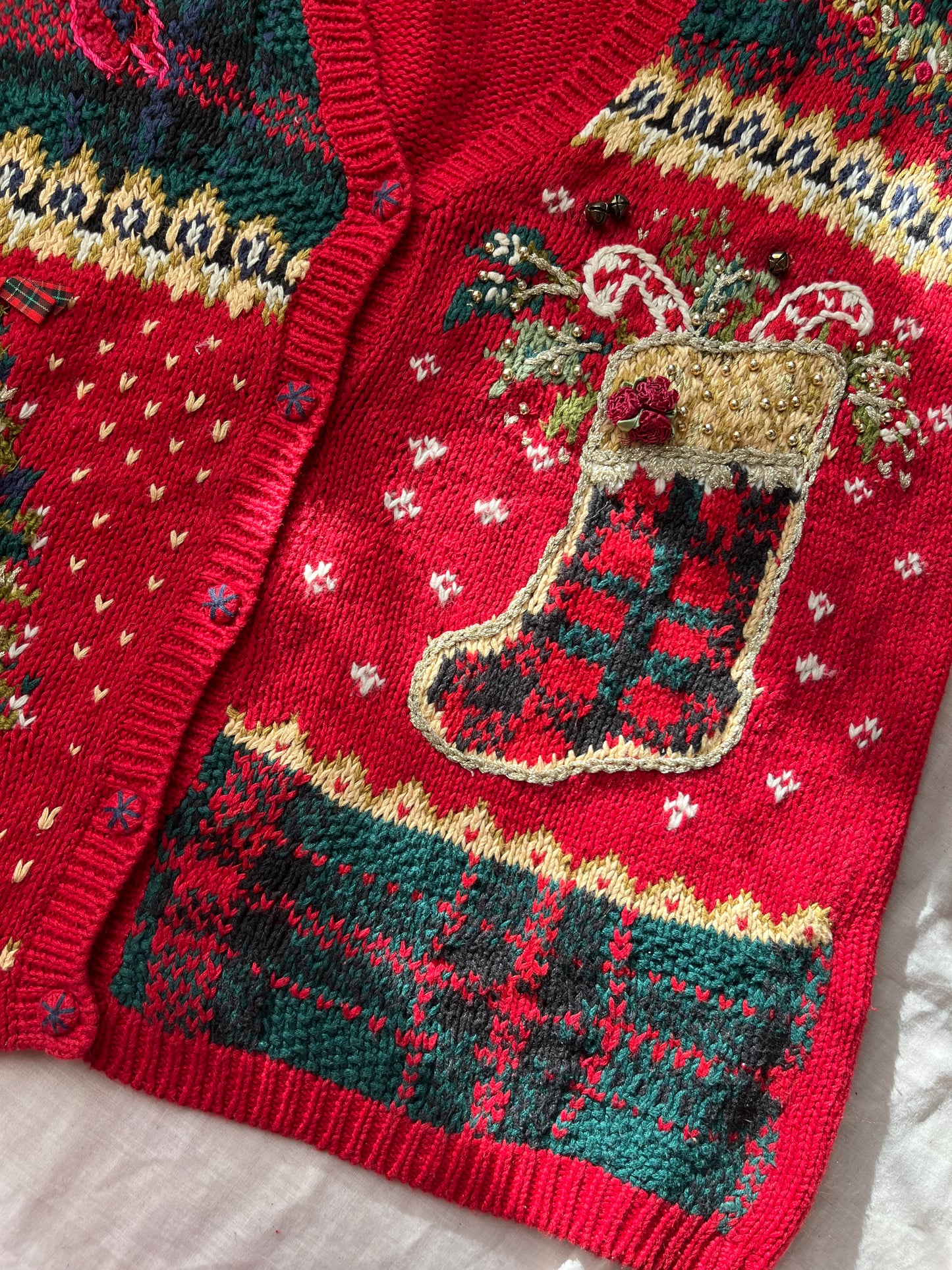 Candy Cane 1990s Cardigan UK 4-18/L