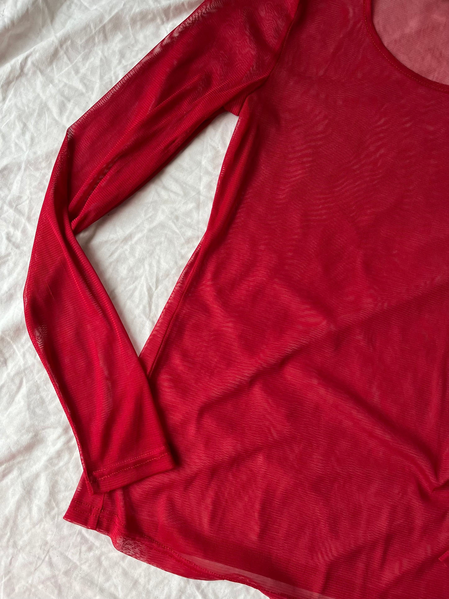 Red Mesh Top UK 12-14