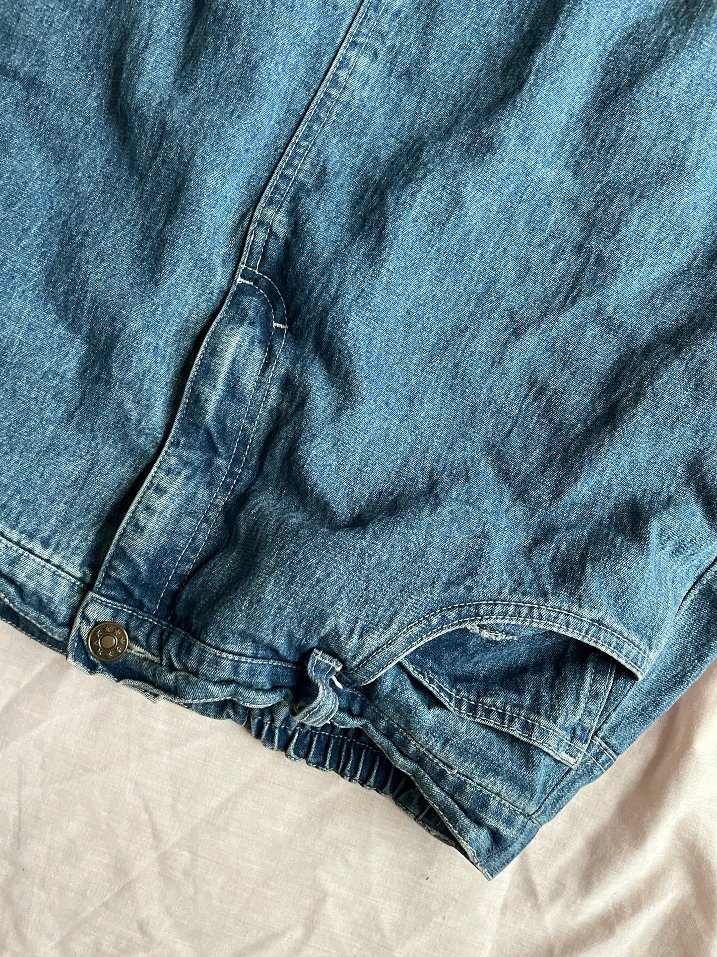 Embroidered Denim Maxi Skirt - UK 16