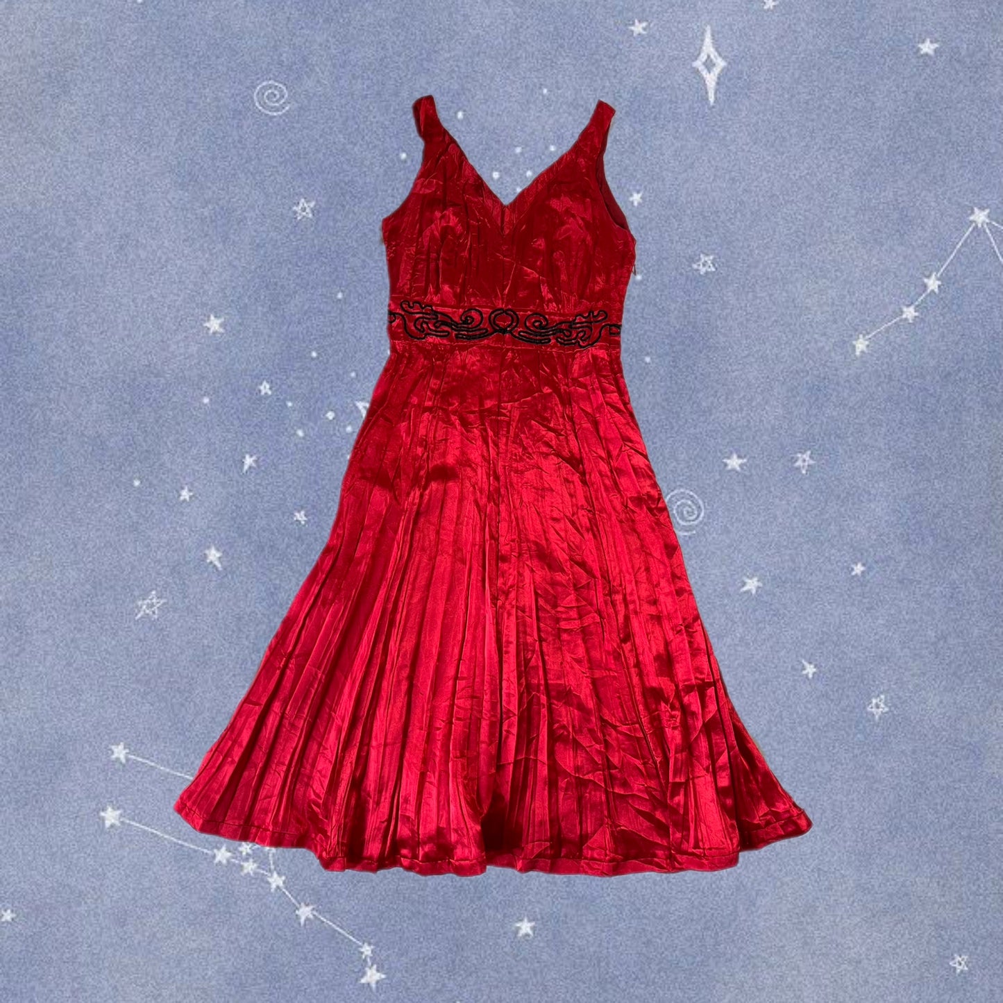 Red Satin Dress UK 10