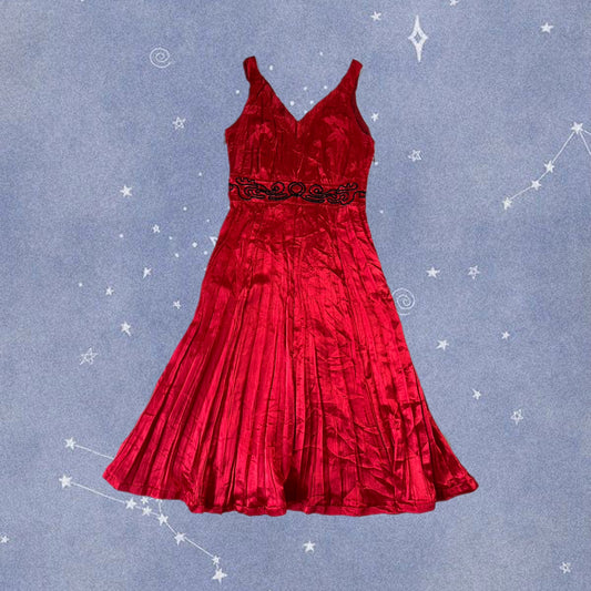 Red Satin Dress UK 10