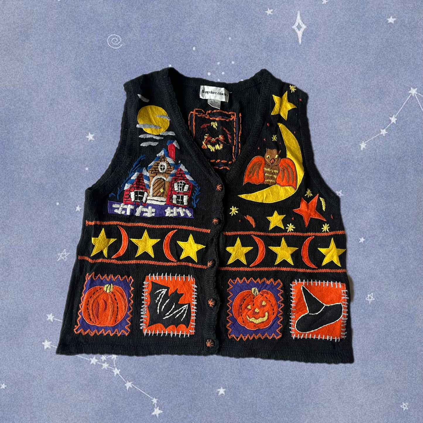 Salem 1990s Halloween Sweater Vest S/M