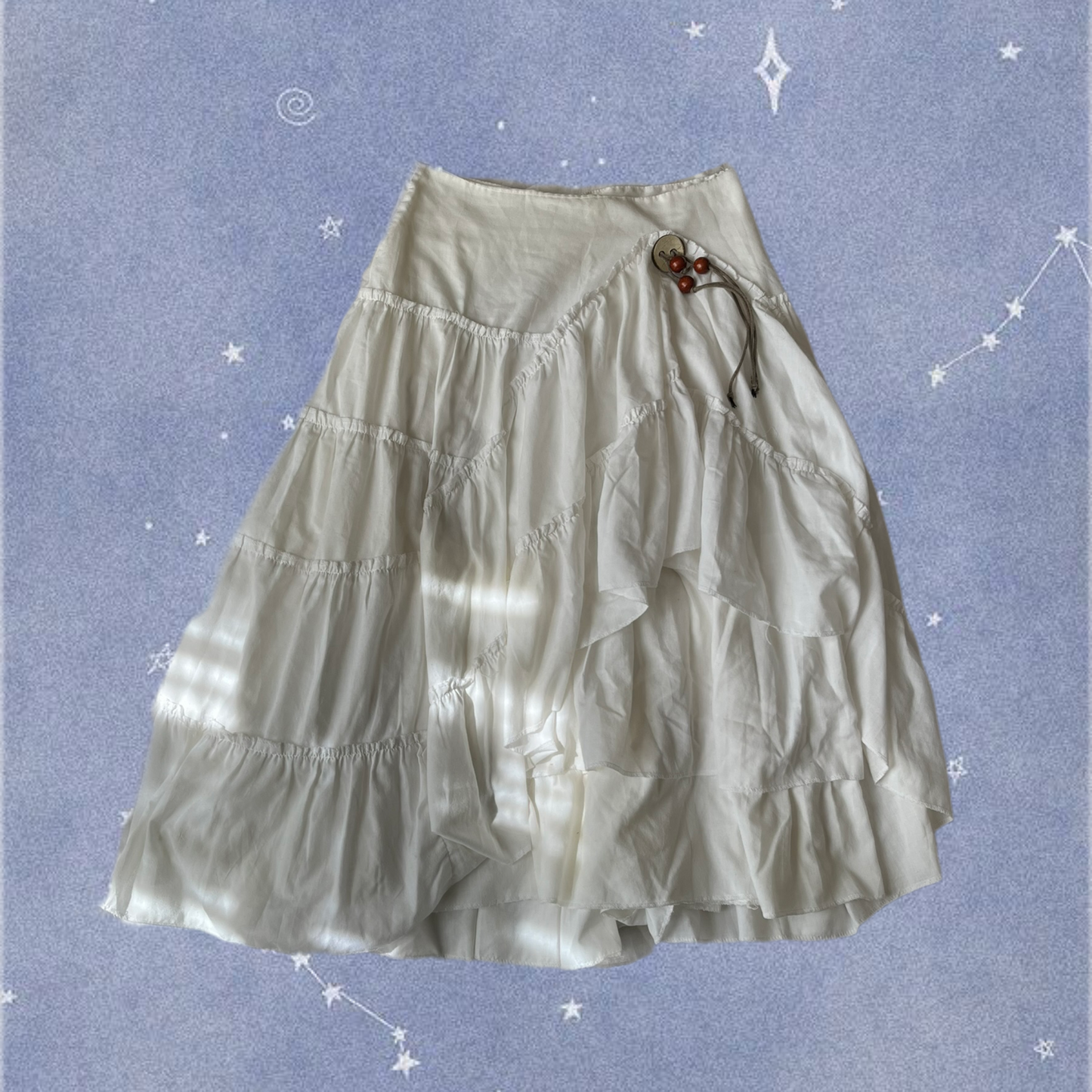 Tiered White Skirt UK 10