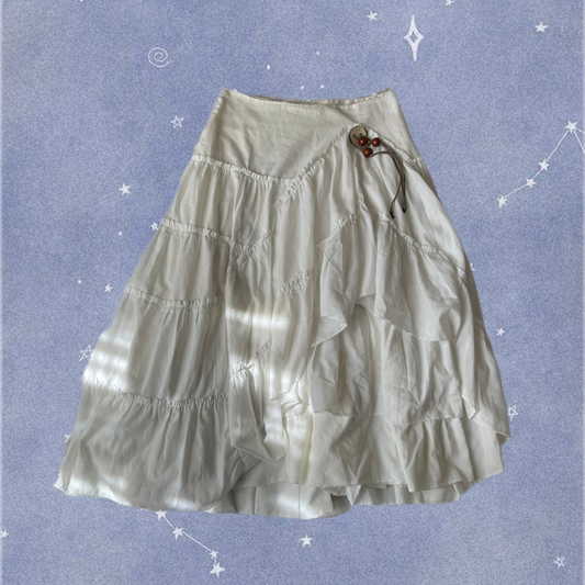 Tiered White Skirt UK 10