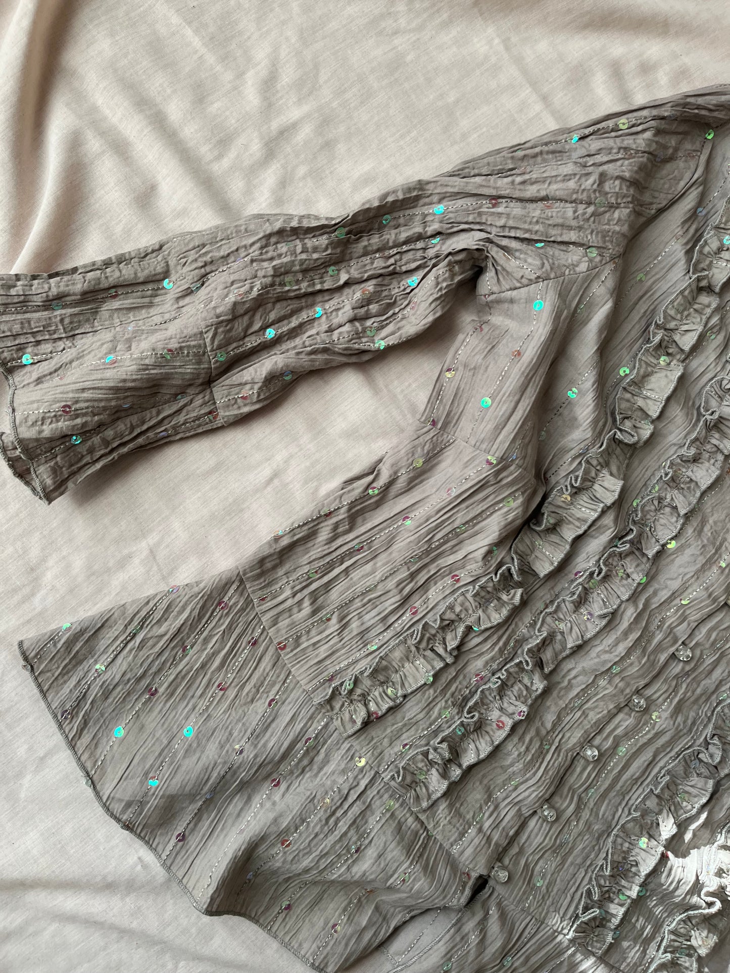 Grey Sequined Top - UK 12