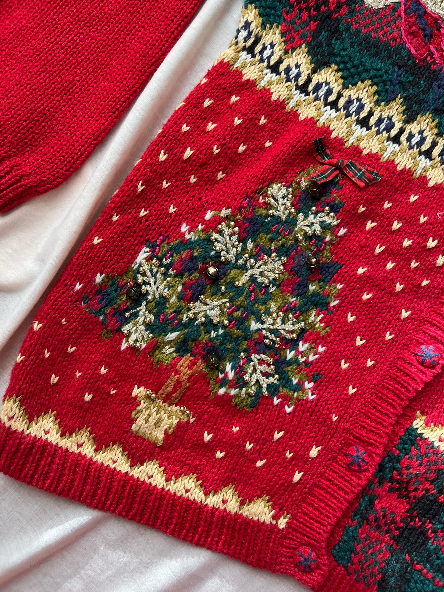 Candy Cane 1990s Cardigan UK 4-18/L